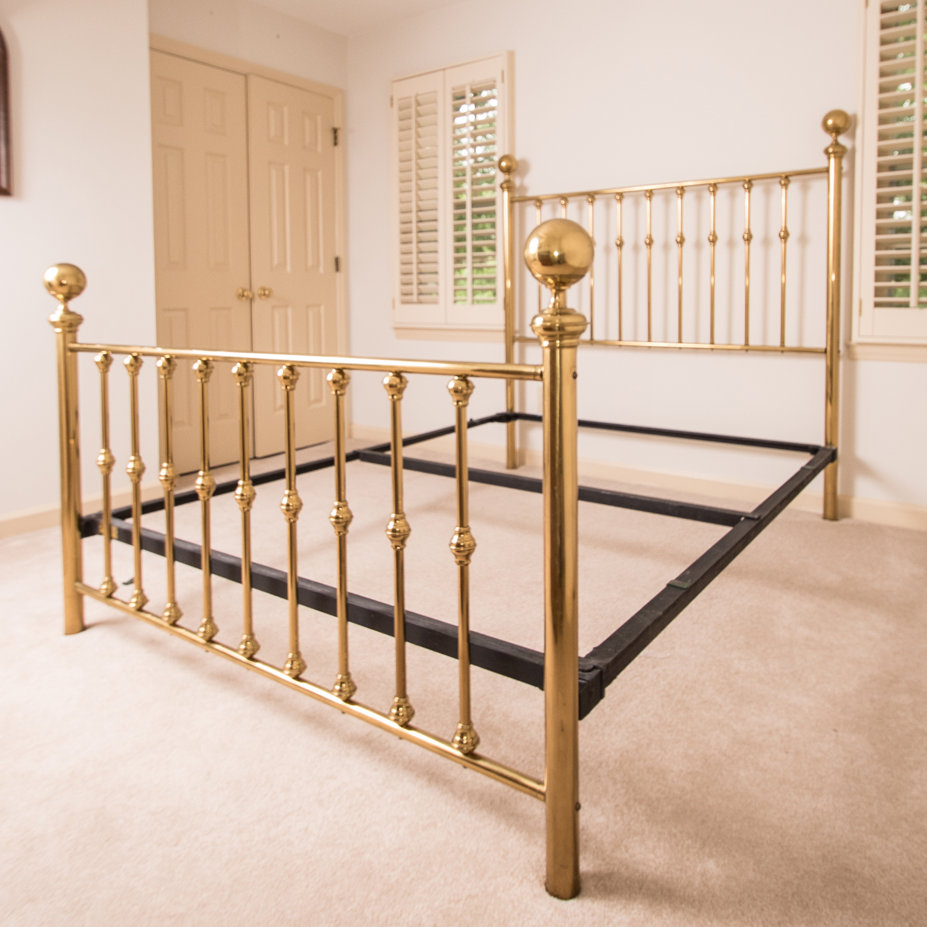 Vintage Queen Size Brass Bed Frame
