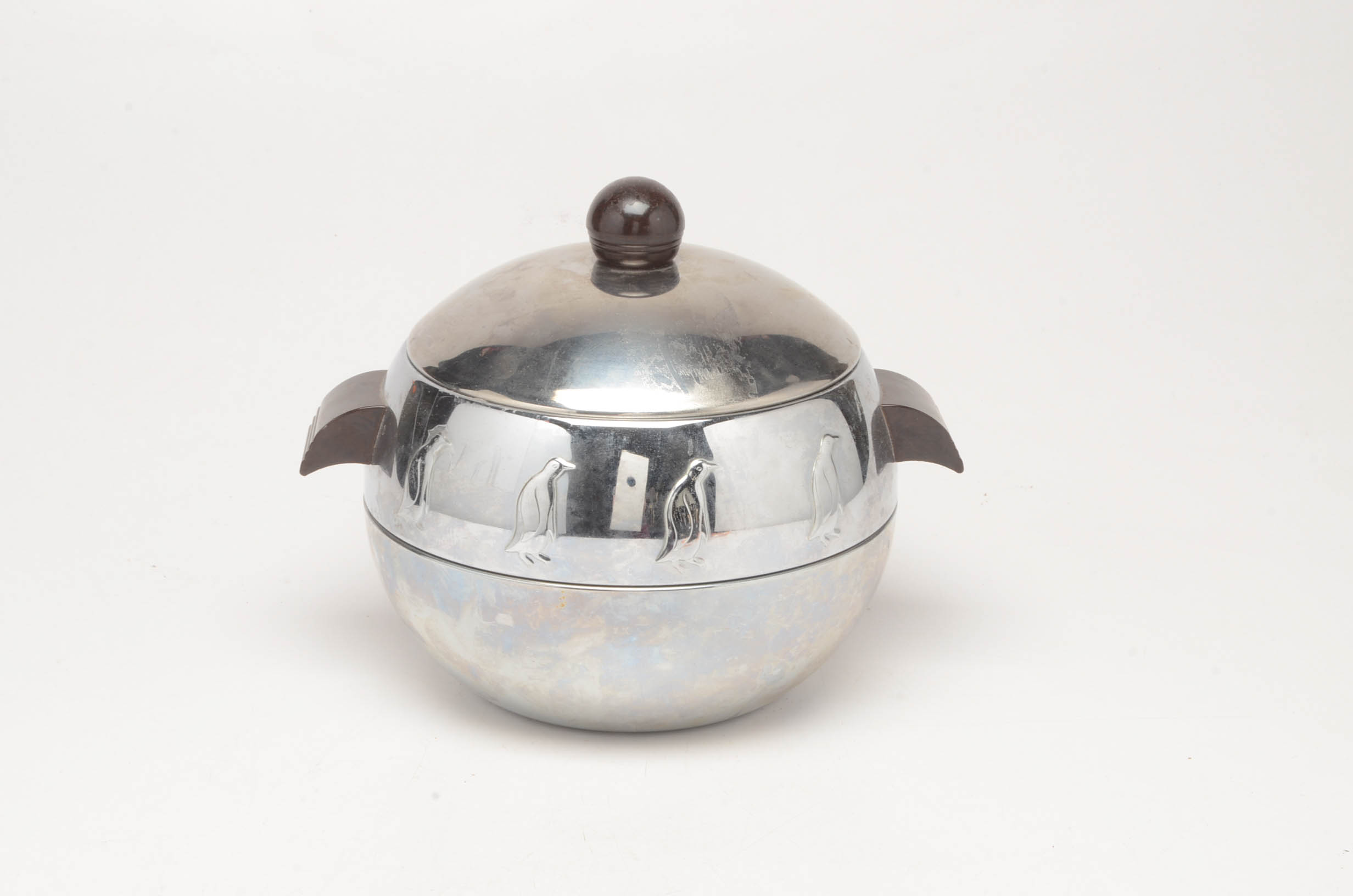 Mid-Century West Bend "Penguin" Hot and Cold Server and Vintage Ice Crusher