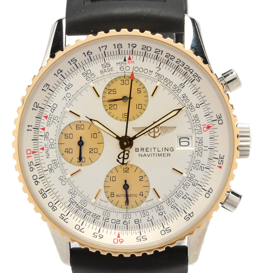 Breitling Navitimer 18K Yellow Gold Stainless Steel Automatic Chronograph