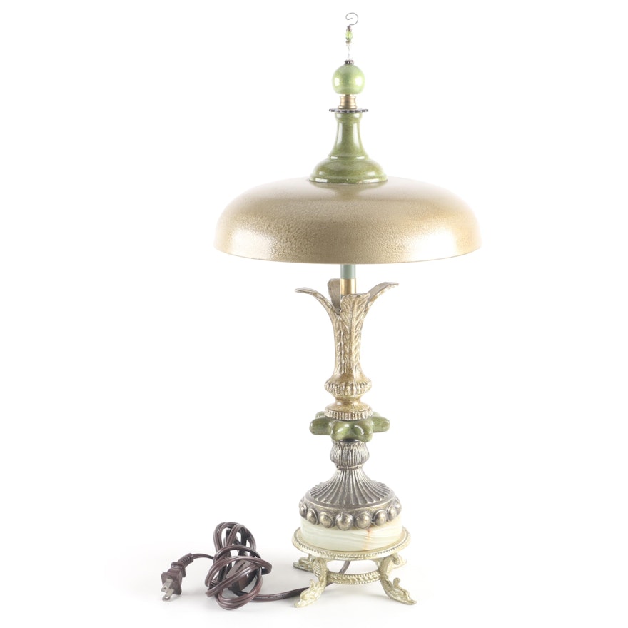 Dragon Footed Table Lamp with Agate