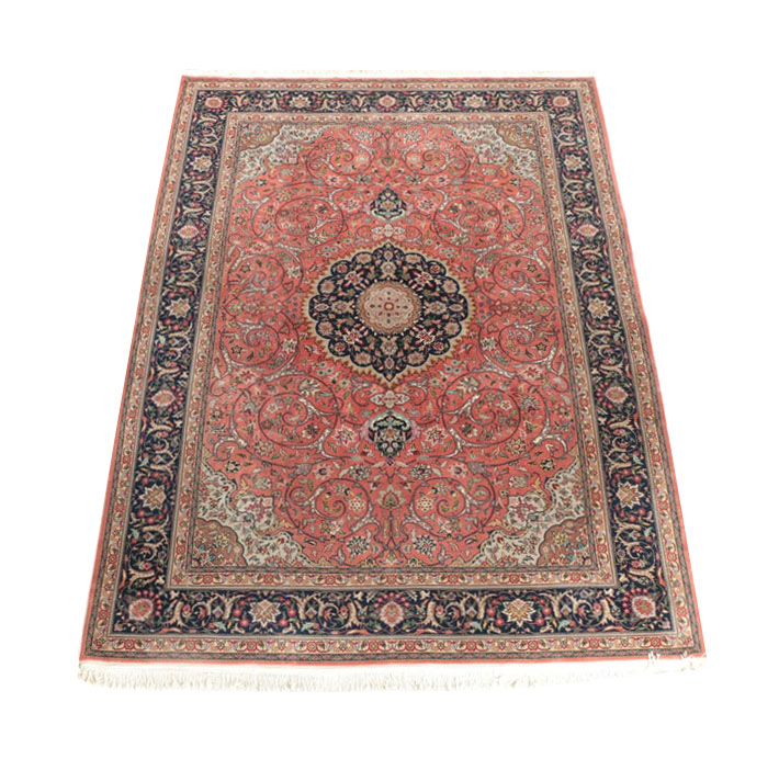Finely Hand-Knotted Persian Tabriz Style Wool Area Rug