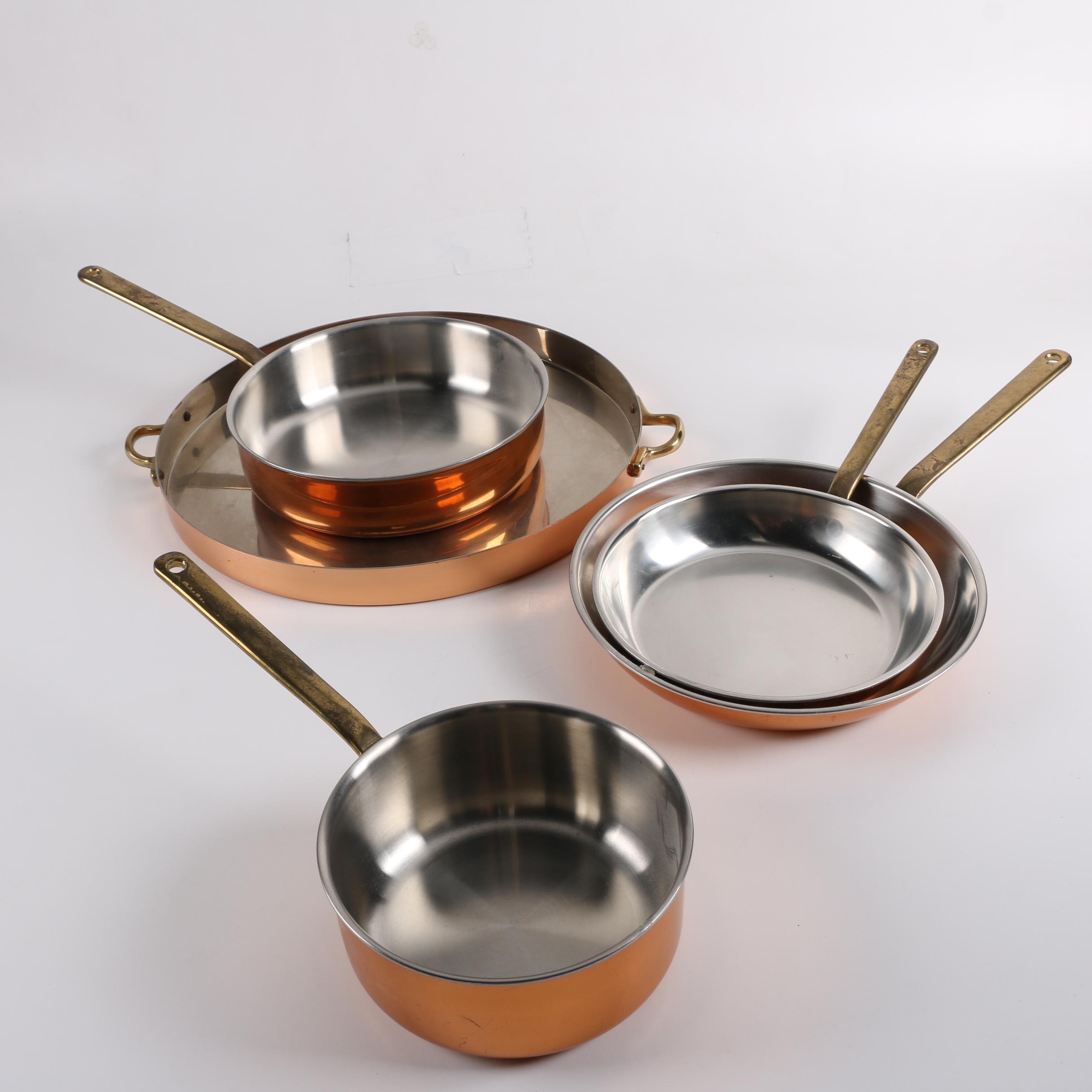 Vintage Spring Culinox Copper and Stainless Steel Pots and Pans