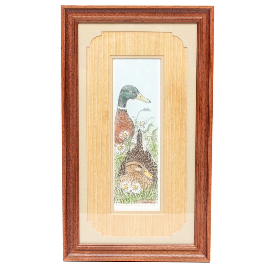 Signed Limited Edition Hand-Colored Print "Mallards of Swingle"