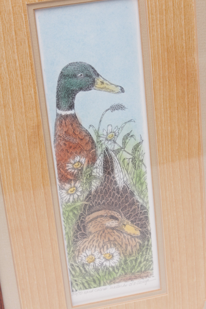 Signed Limited Edition Hand-Colored Print "Mallards of Swingle"