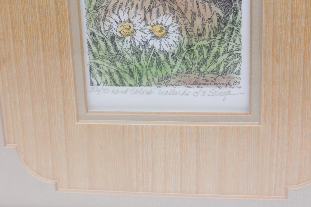 Signed Limited Edition Hand-Colored Print "Mallards of Swingle"