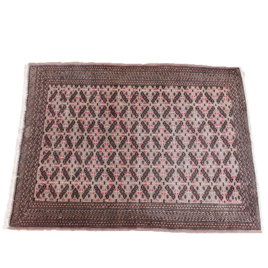 Vintage Hand-Knotted Pakistani Turkmen Rug