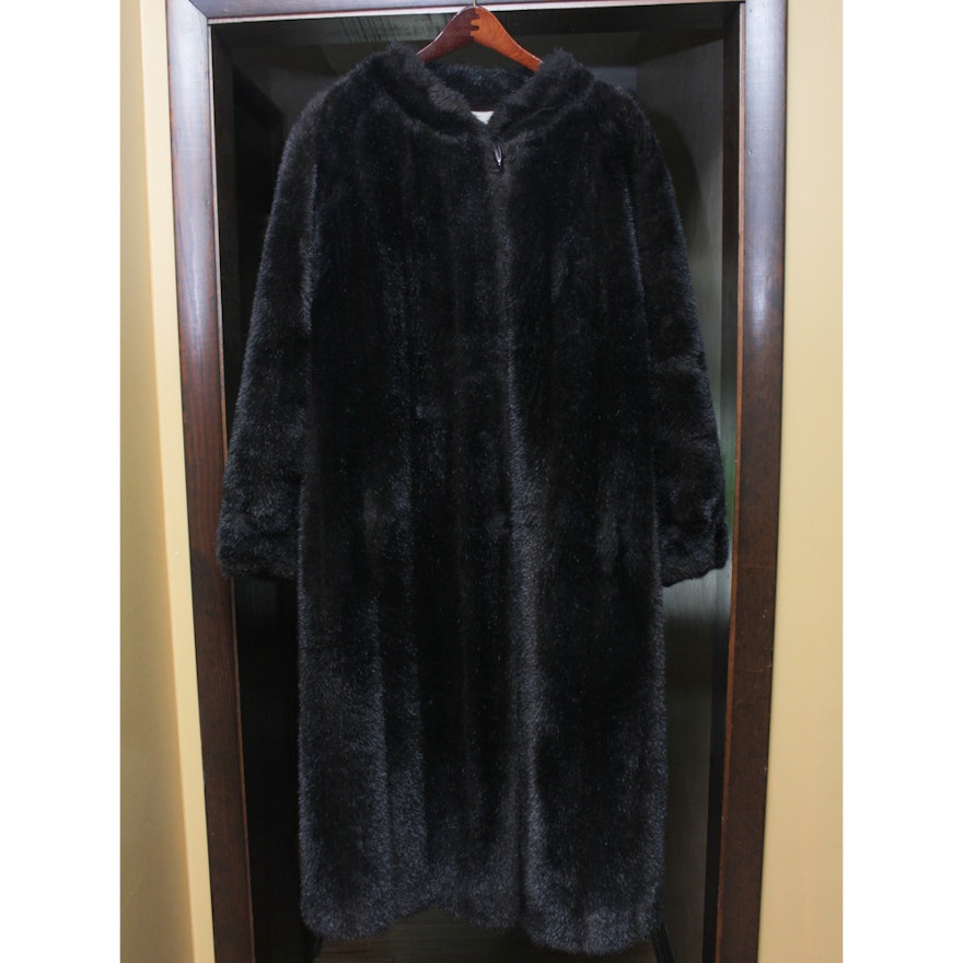 Vintage Full-Length Faux Fur Coat