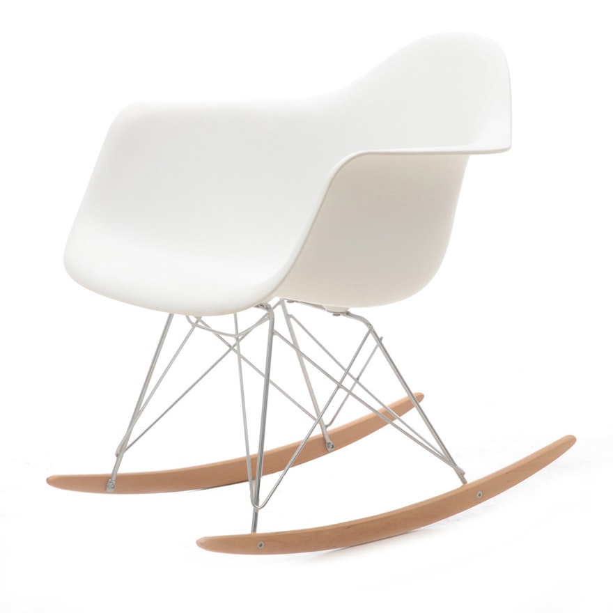 Eames Style Molded Plastic Rocking Chair
