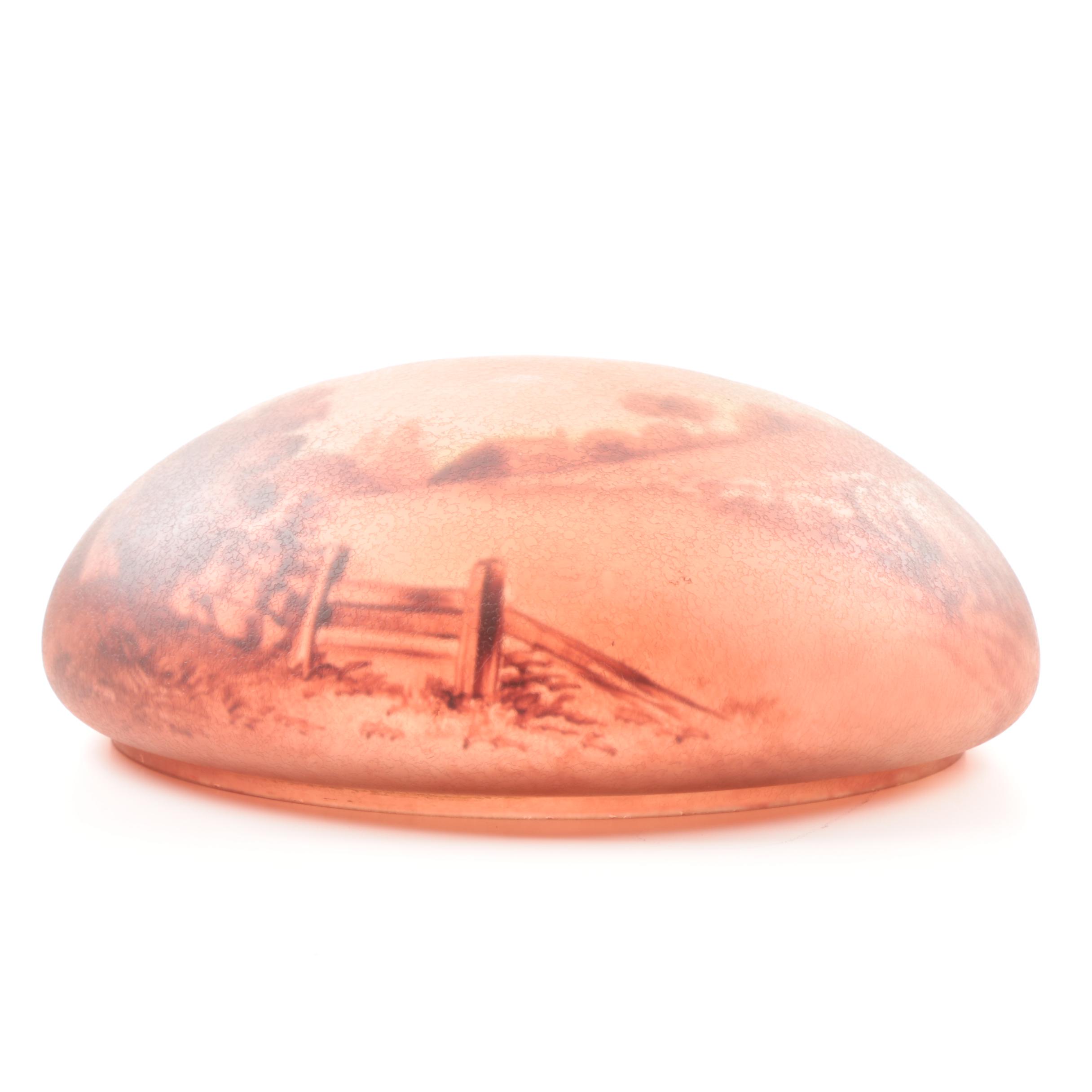 Pairpoint Table Lamp with Reverse Painted Glass Shade and Planter Base