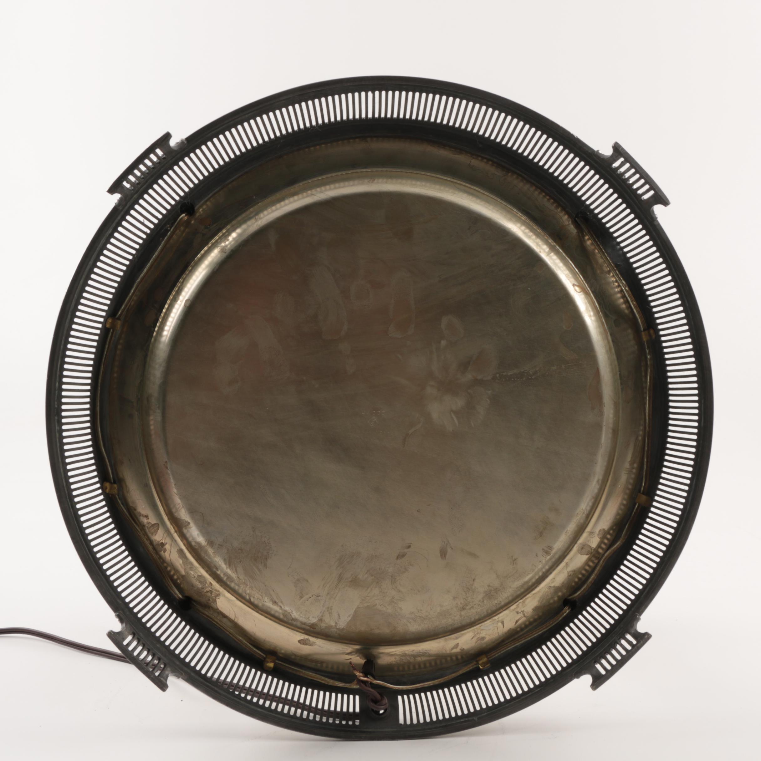 Pairpoint Table Lamp with Reverse Painted Glass Shade and Planter Base