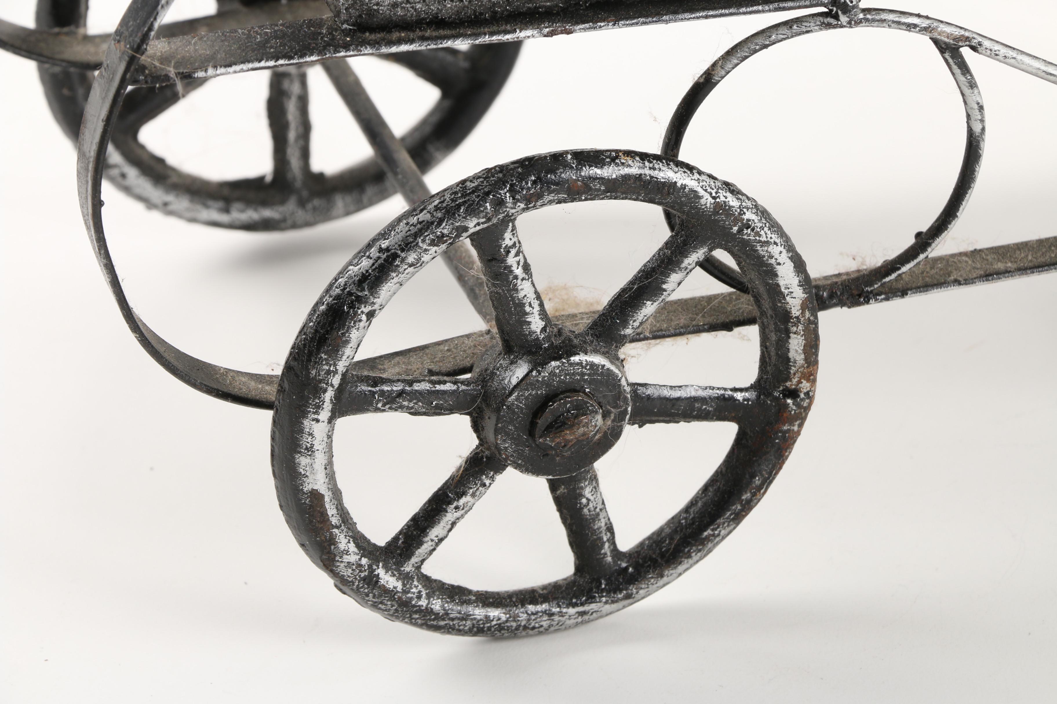 Diminutive Windsor Style Armchair with Metal and Wood Pram