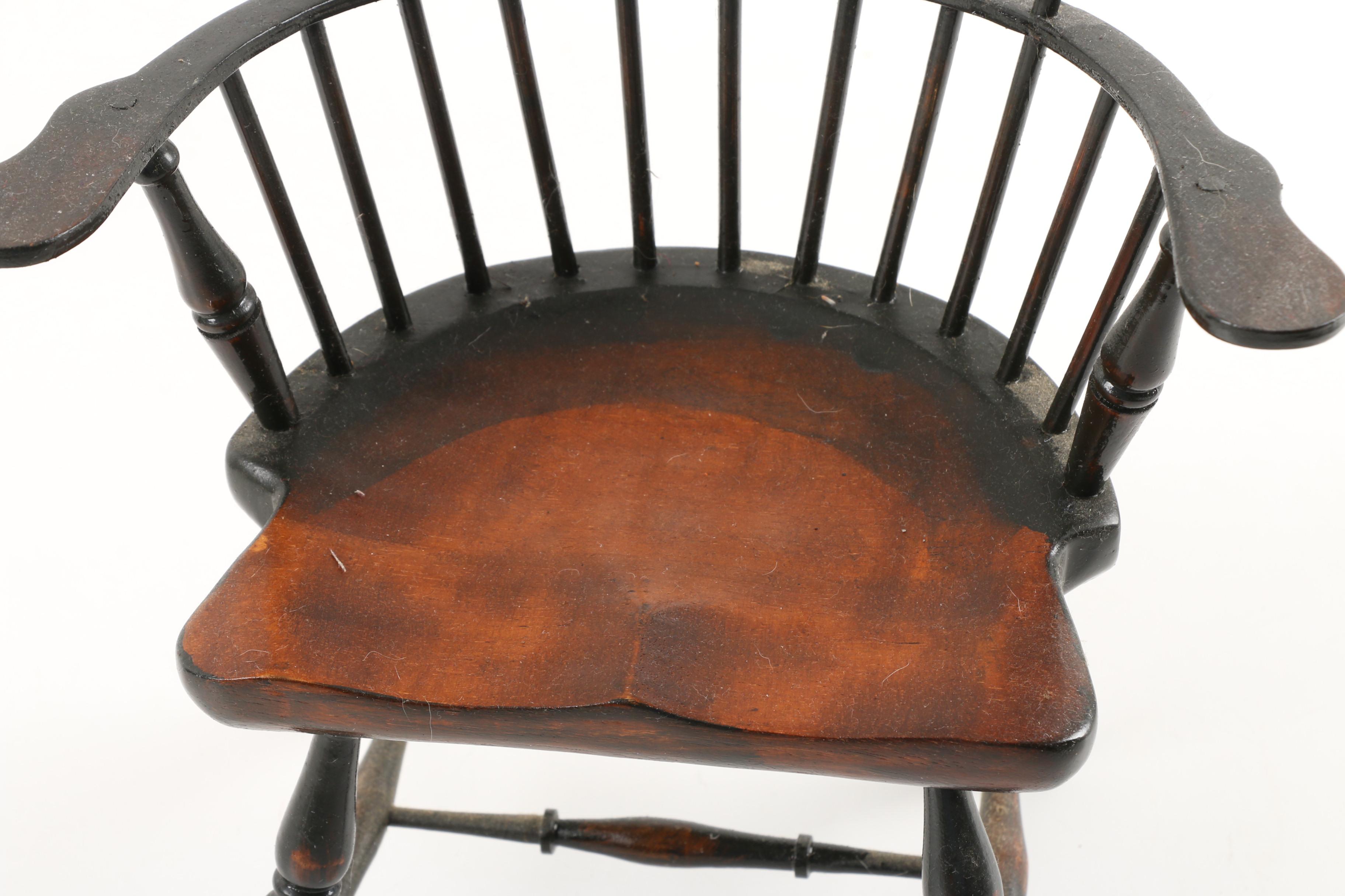 Diminutive Windsor Style Armchair with Metal and Wood Pram