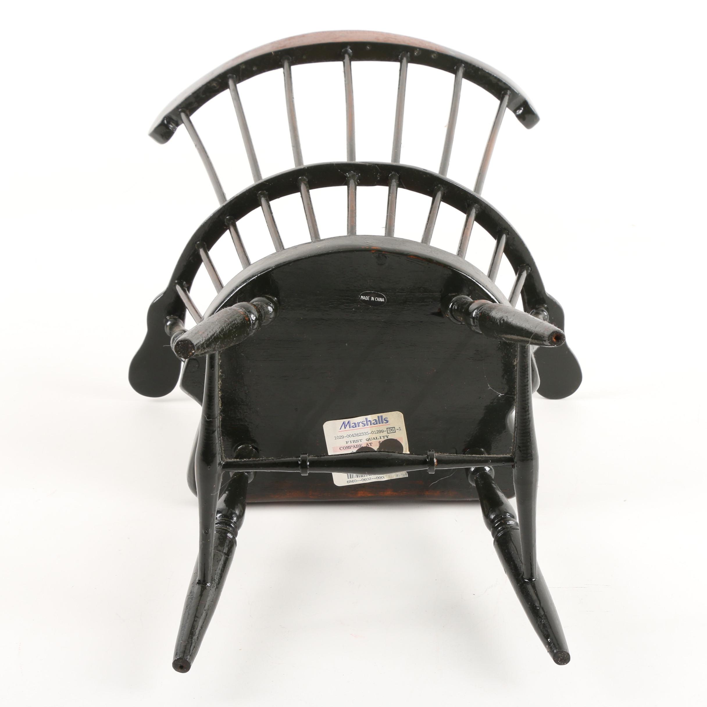 Diminutive Windsor Style Armchair with Metal and Wood Pram