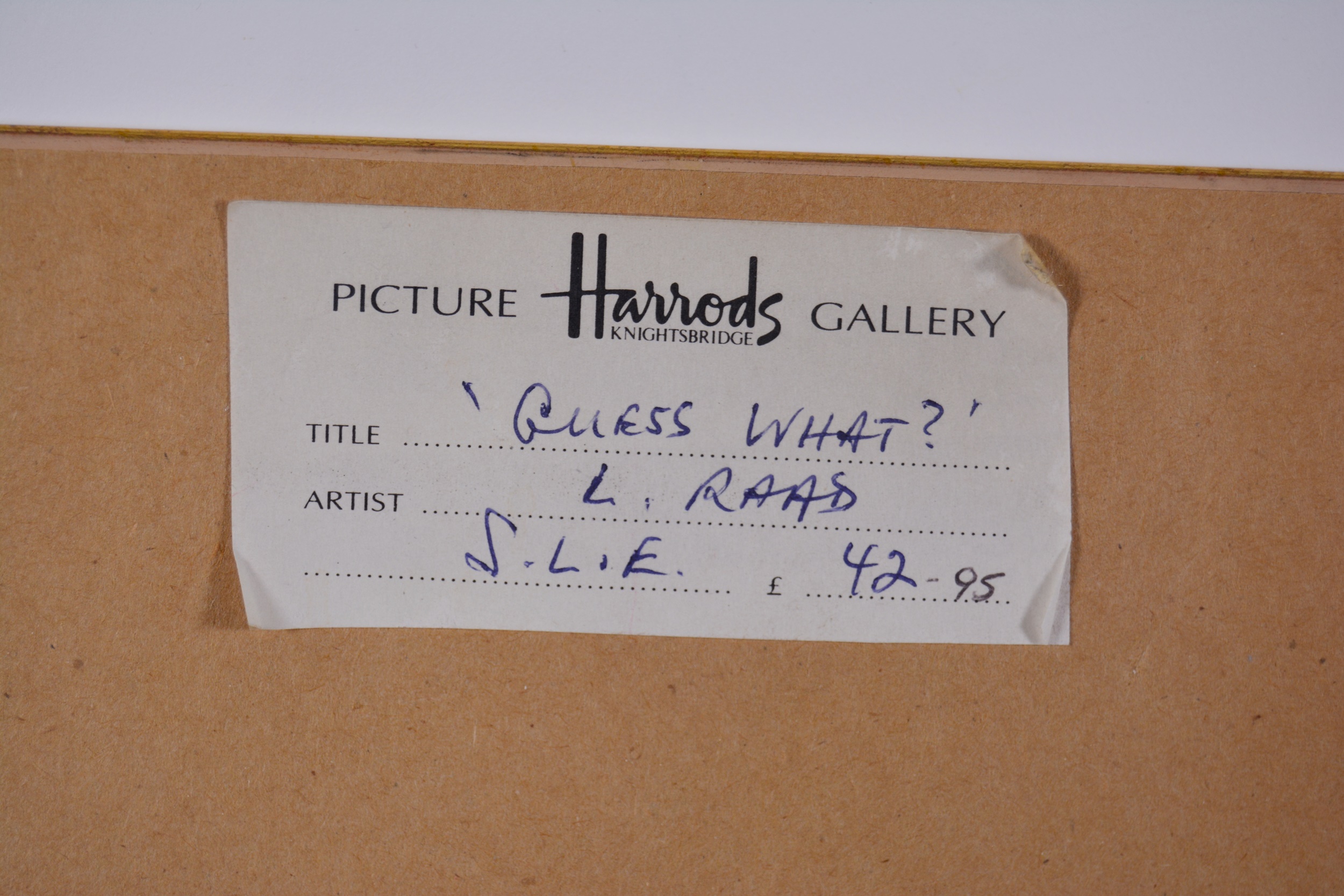Lucelle Raad Limited Edition Lithograph "Guess What"