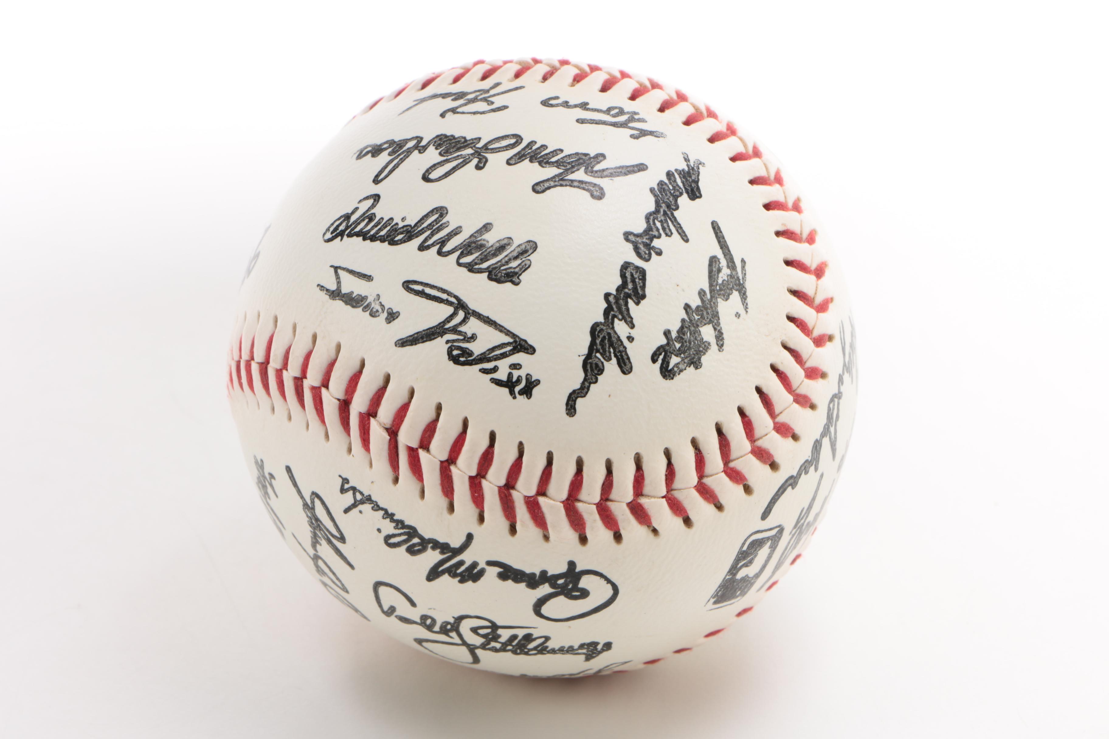 1990s Toronto Blue Jays Baseball With Printed Signatures