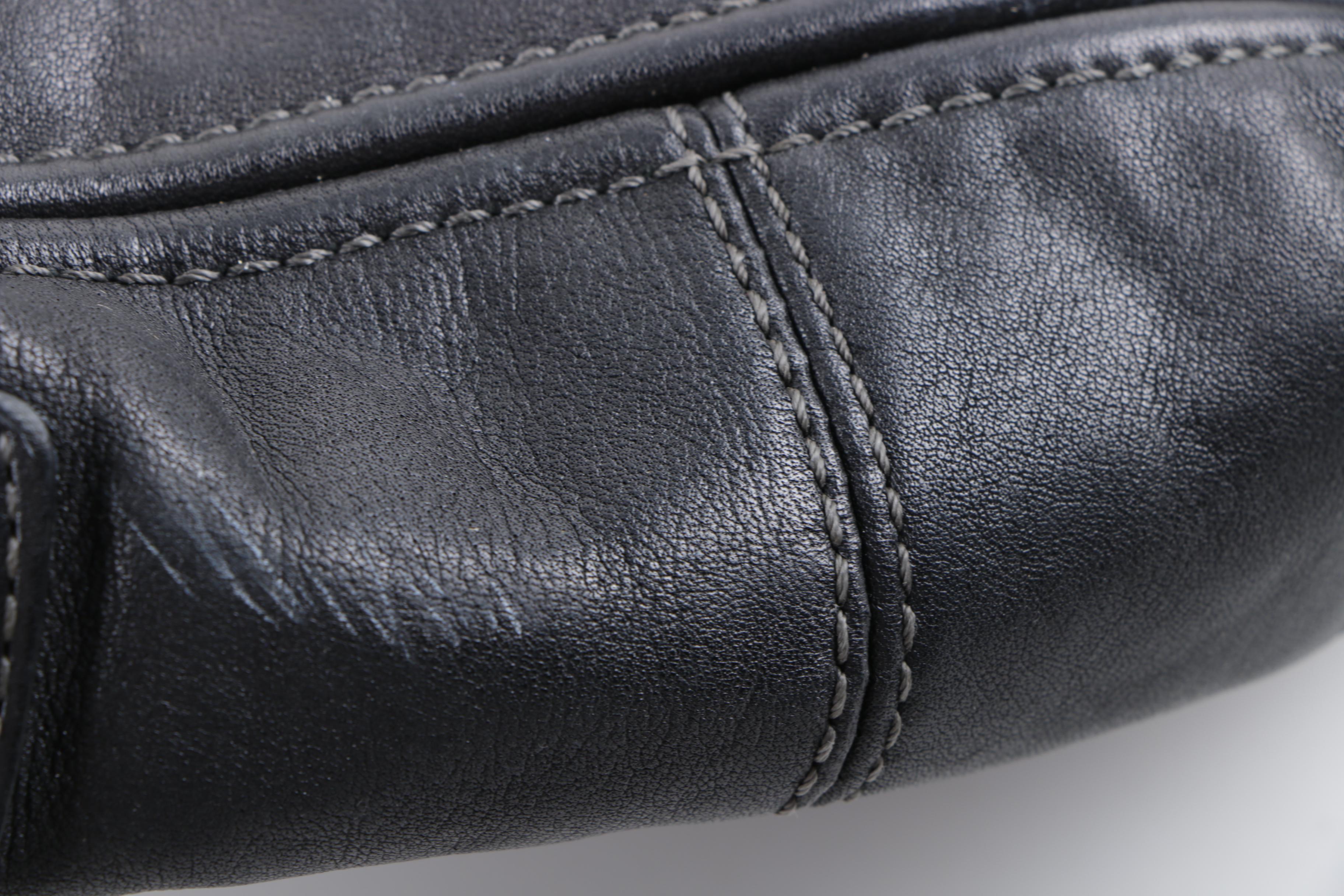 Coach Zoe Black Leather Hobo Bag