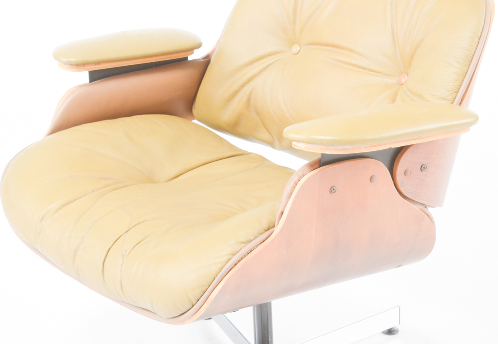 Vintage Eames Style Lounge Chair and Ottoman