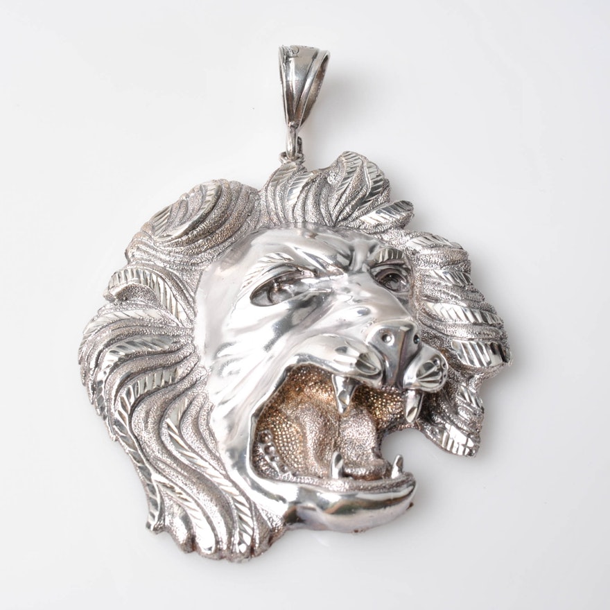 "1 Of A Kind" Sterling Silver Lion Pendant