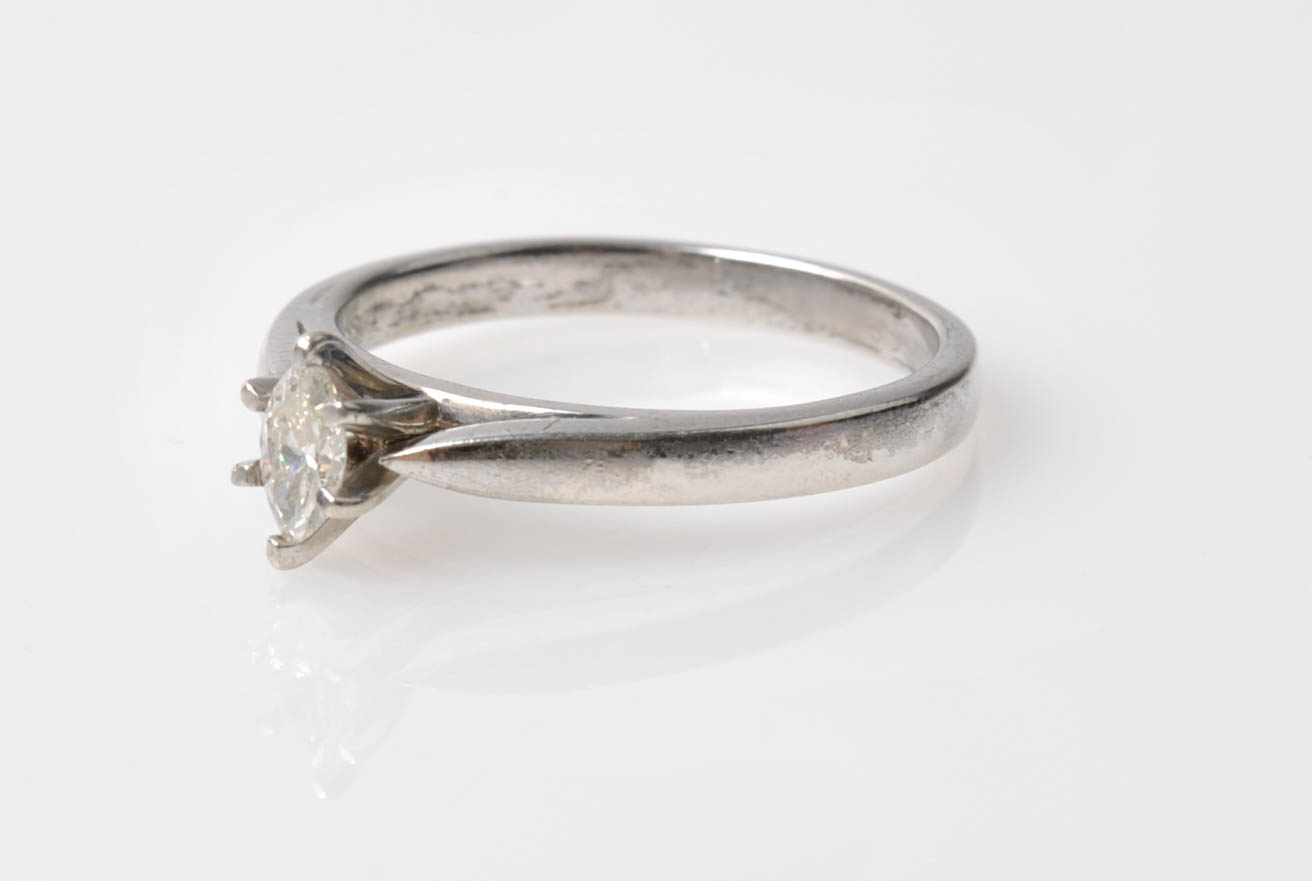 Platinaire Solitaire Marquise Diamond Ring
