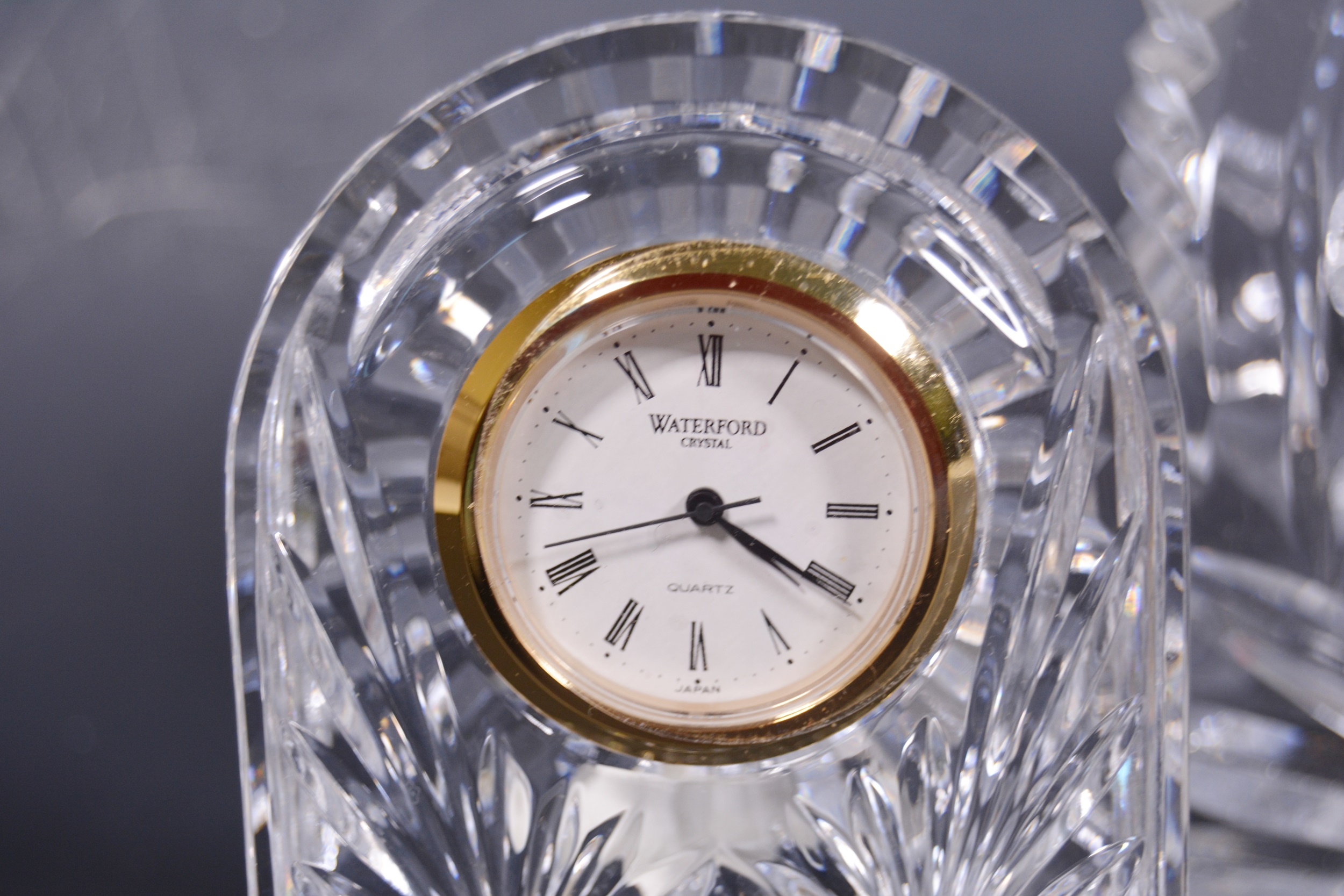 Waterford Crystal "Wharton" Mantel Clock and Desk Clock