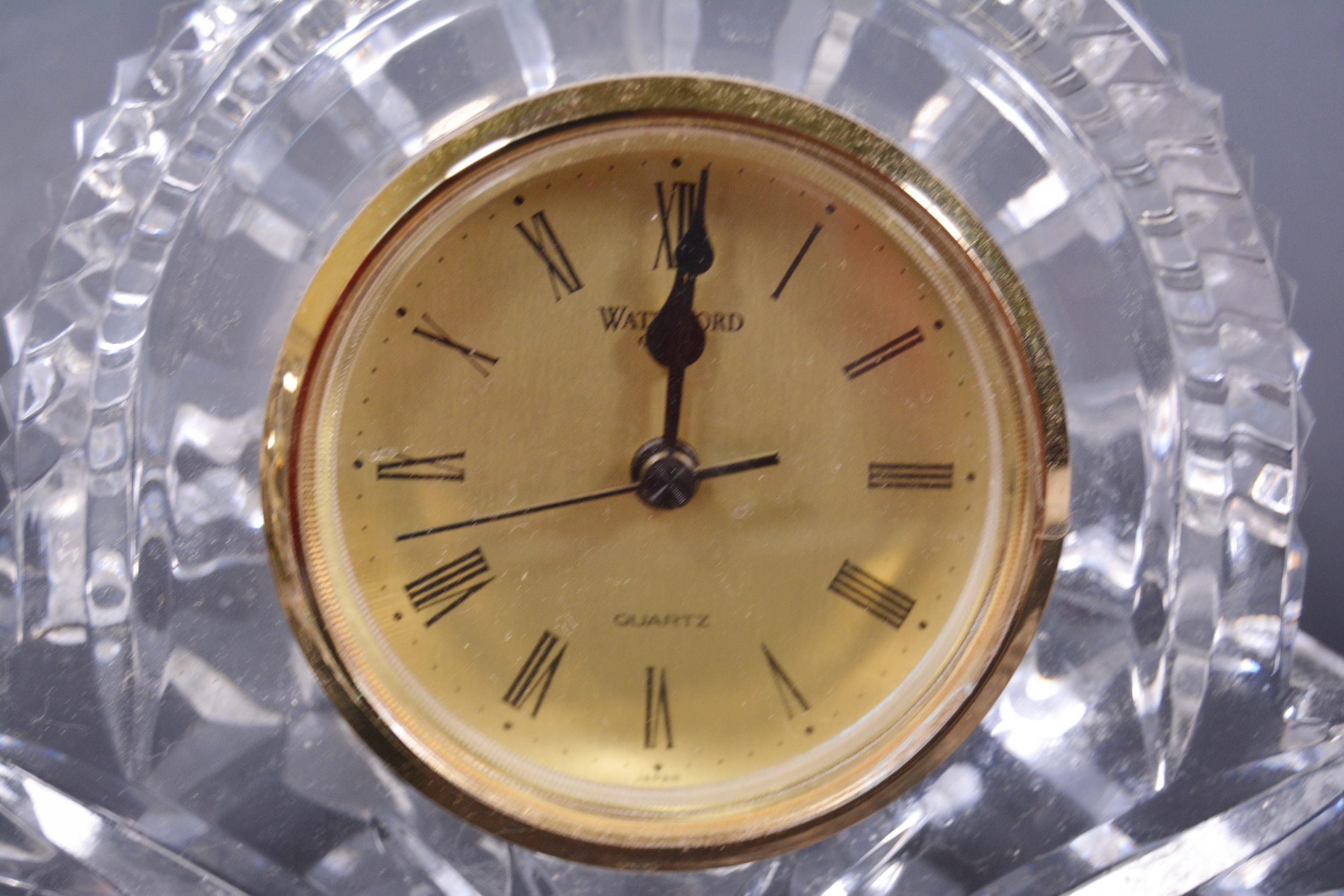 Waterford Crystal "Wharton" Mantel Clock and Desk Clock