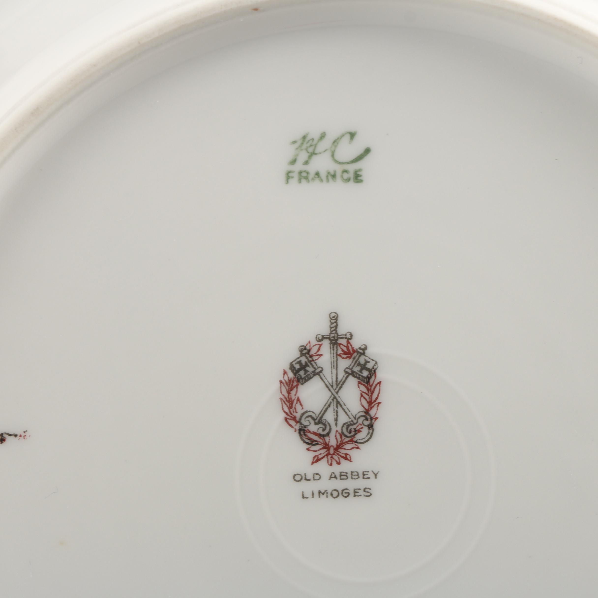 Vintage Haviland & Co. Limoges Old Abbey Porcelain Salad Plates