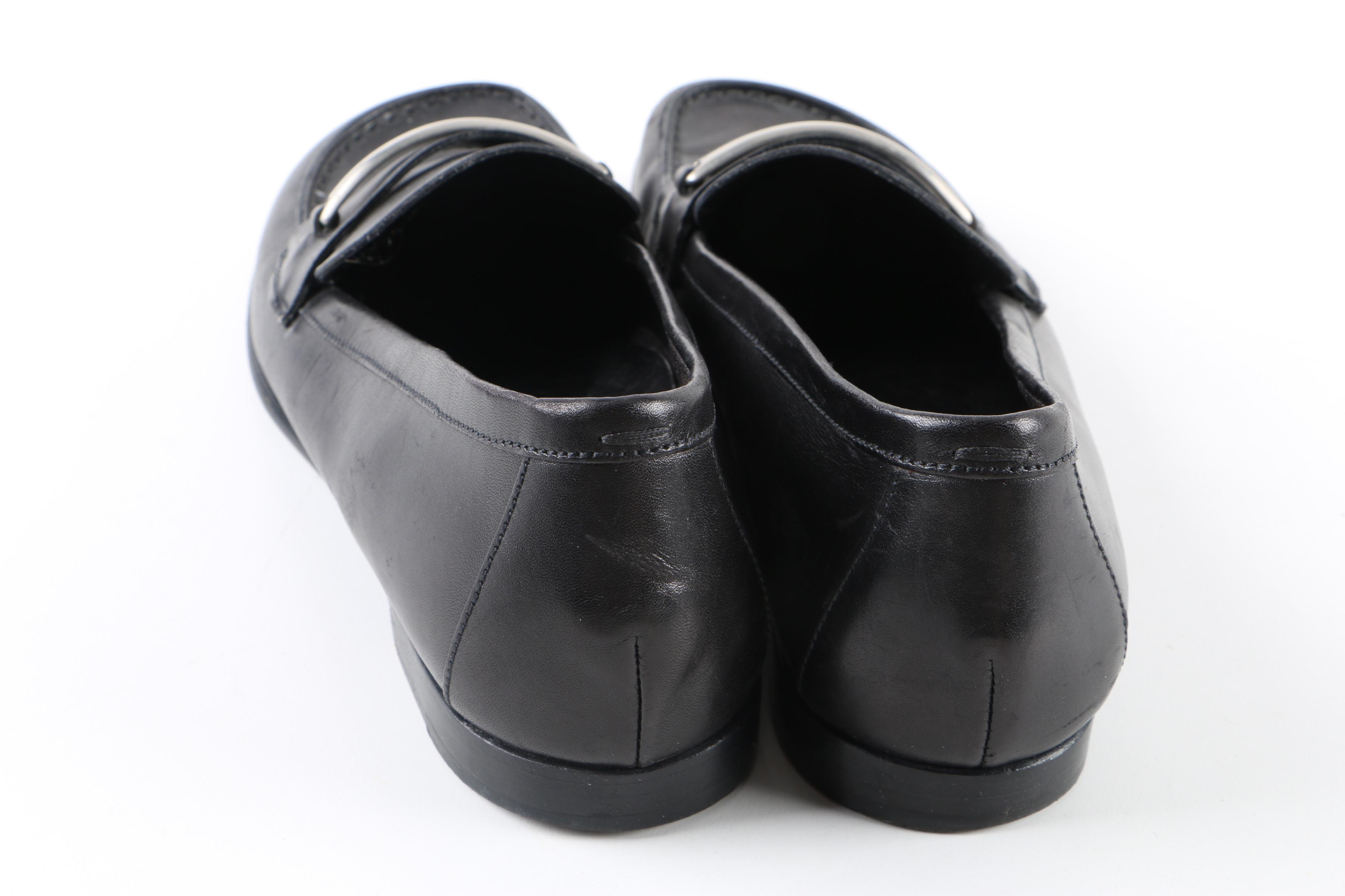 Women's Prada Black Leather Loafers, Made in Italy