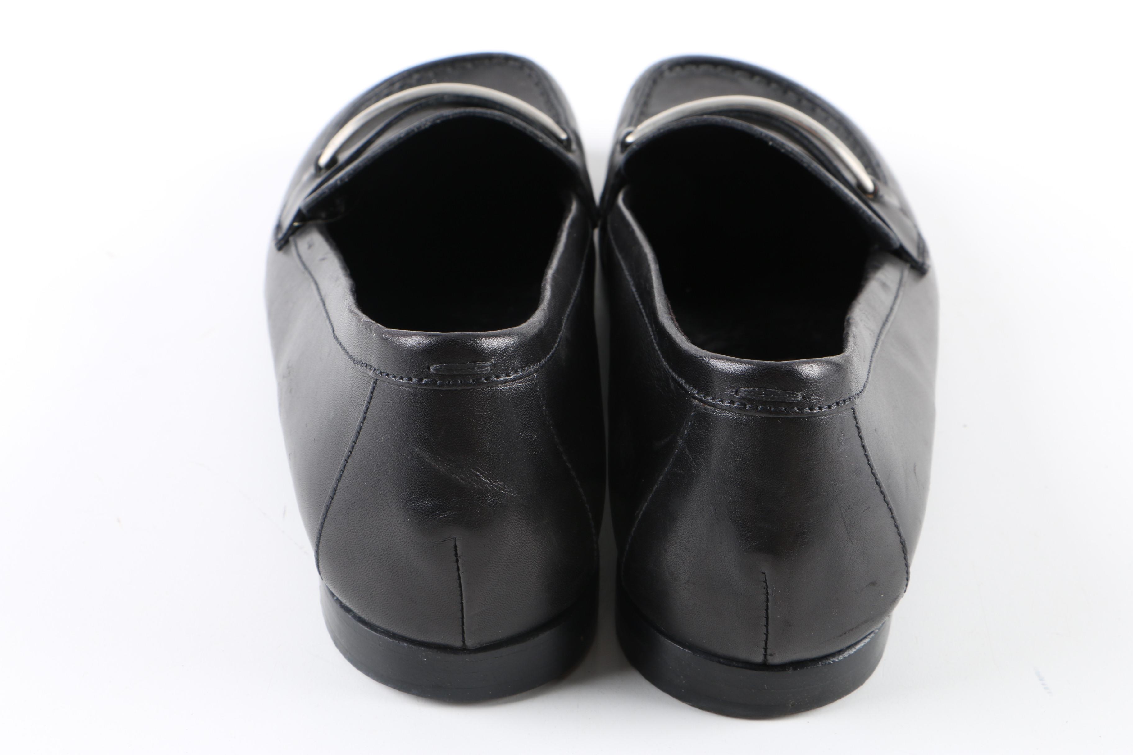 Women's Prada Black Leather Loafers, Made in Italy