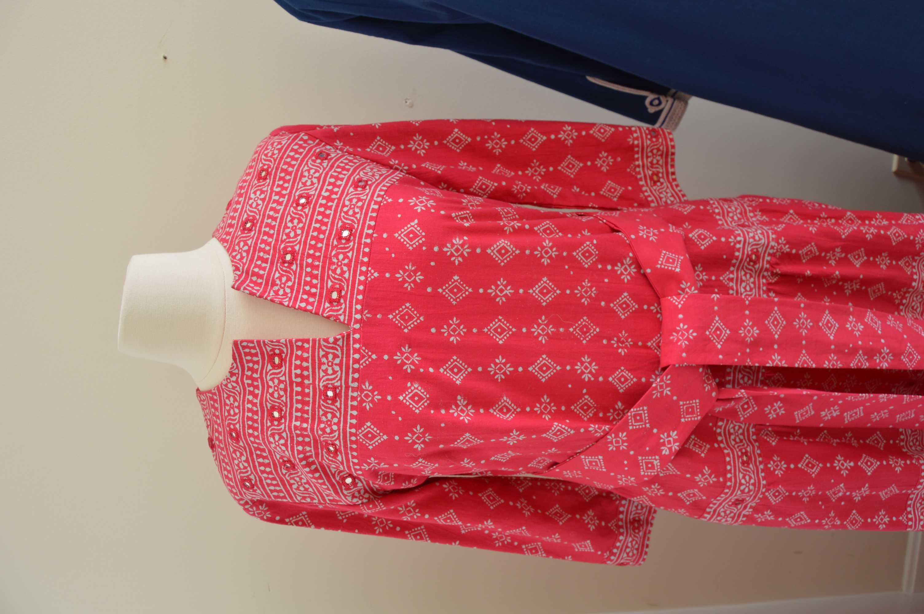 Vintage Saks Pakistani Mirrored Maxi Dress and I. Magnin Moroccan Caftan