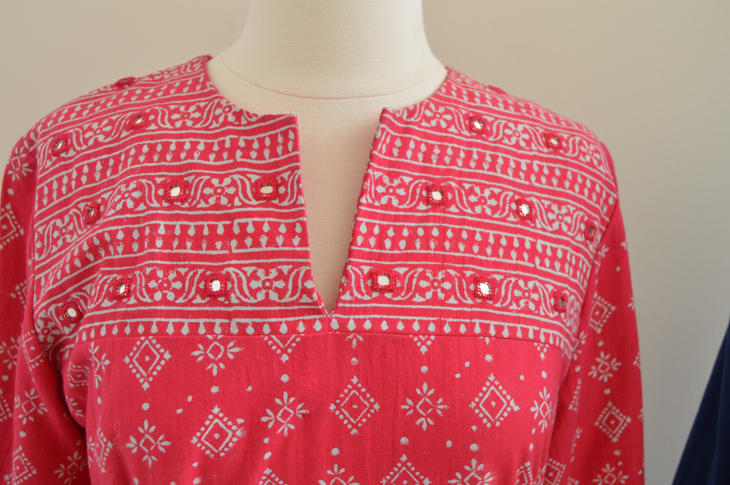 Vintage Saks Pakistani Mirrored Maxi Dress and I. Magnin Moroccan Caftan