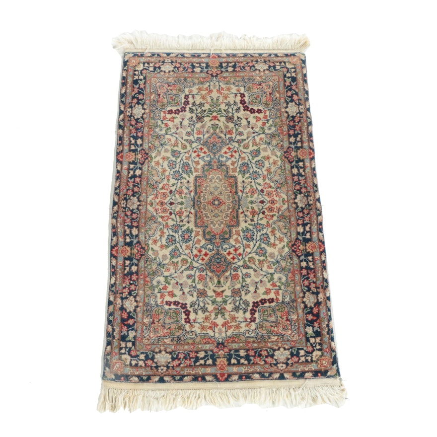 Vintage Hand-Knotted Sino-Persian Wool Accent Rug