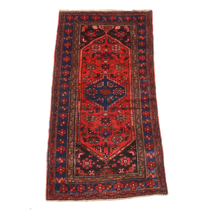 Hand-Knotted Persian Hamadan Area Rug