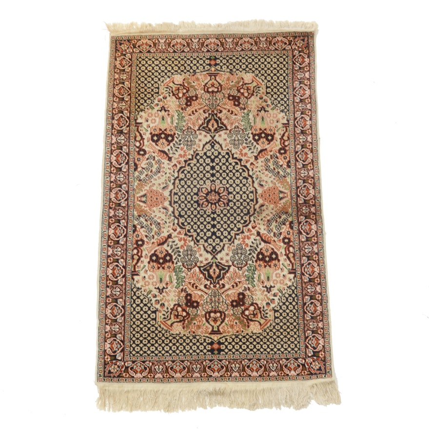 Finely Hand-Knotted Persian-Inspired Silk Blend Rug