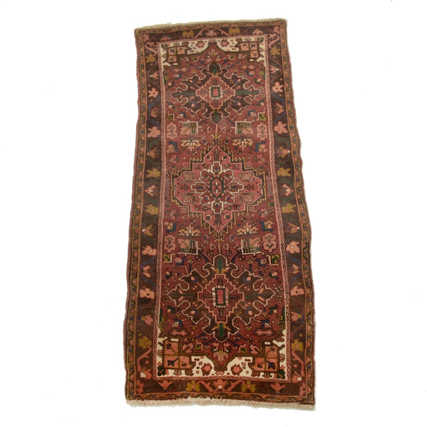 Vintage Hand-Knotted Karaja Heriz Carpet Runner
