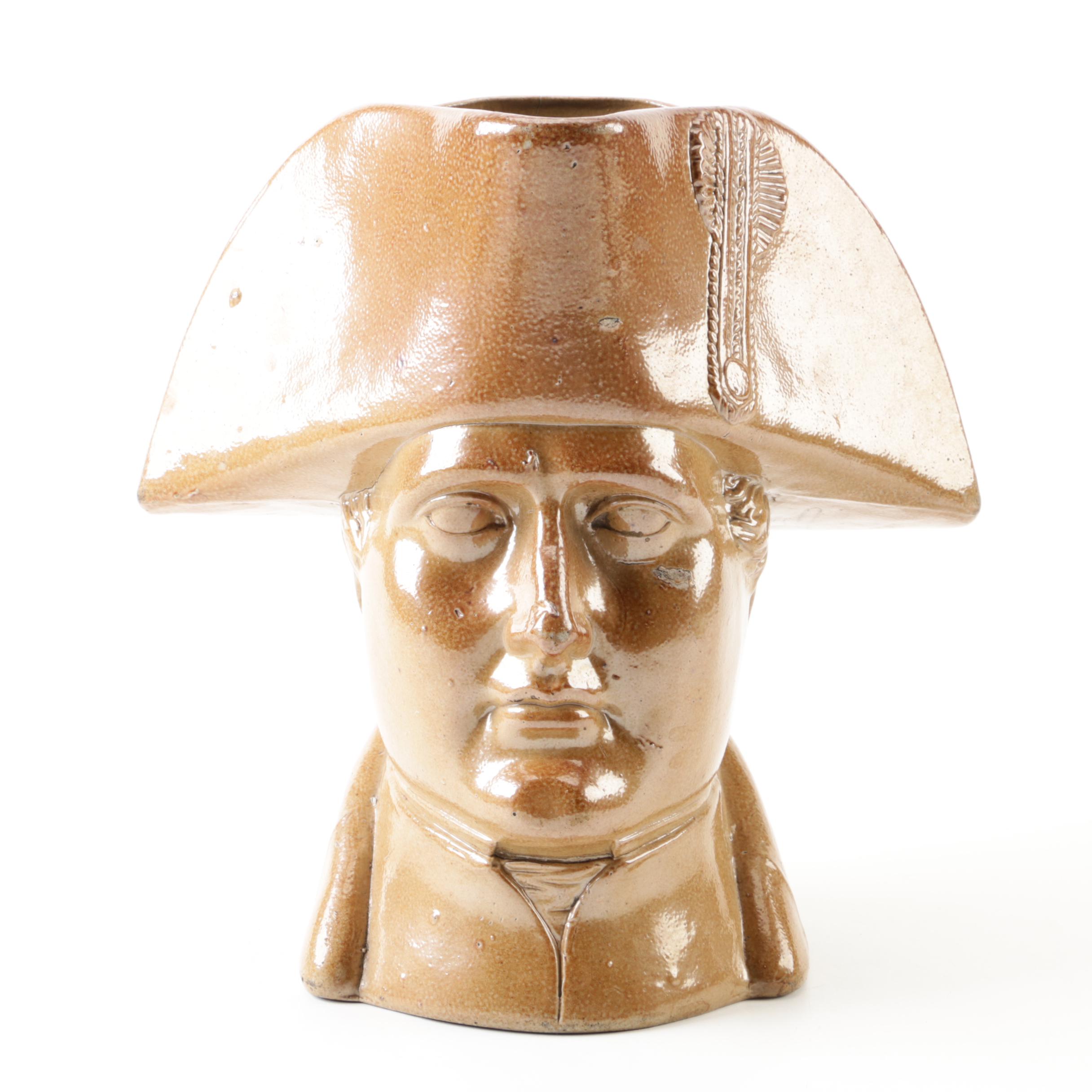 Antique Stephen Green Lambeth Pottery Napoleon Bonaparte Stoneware Character Jug