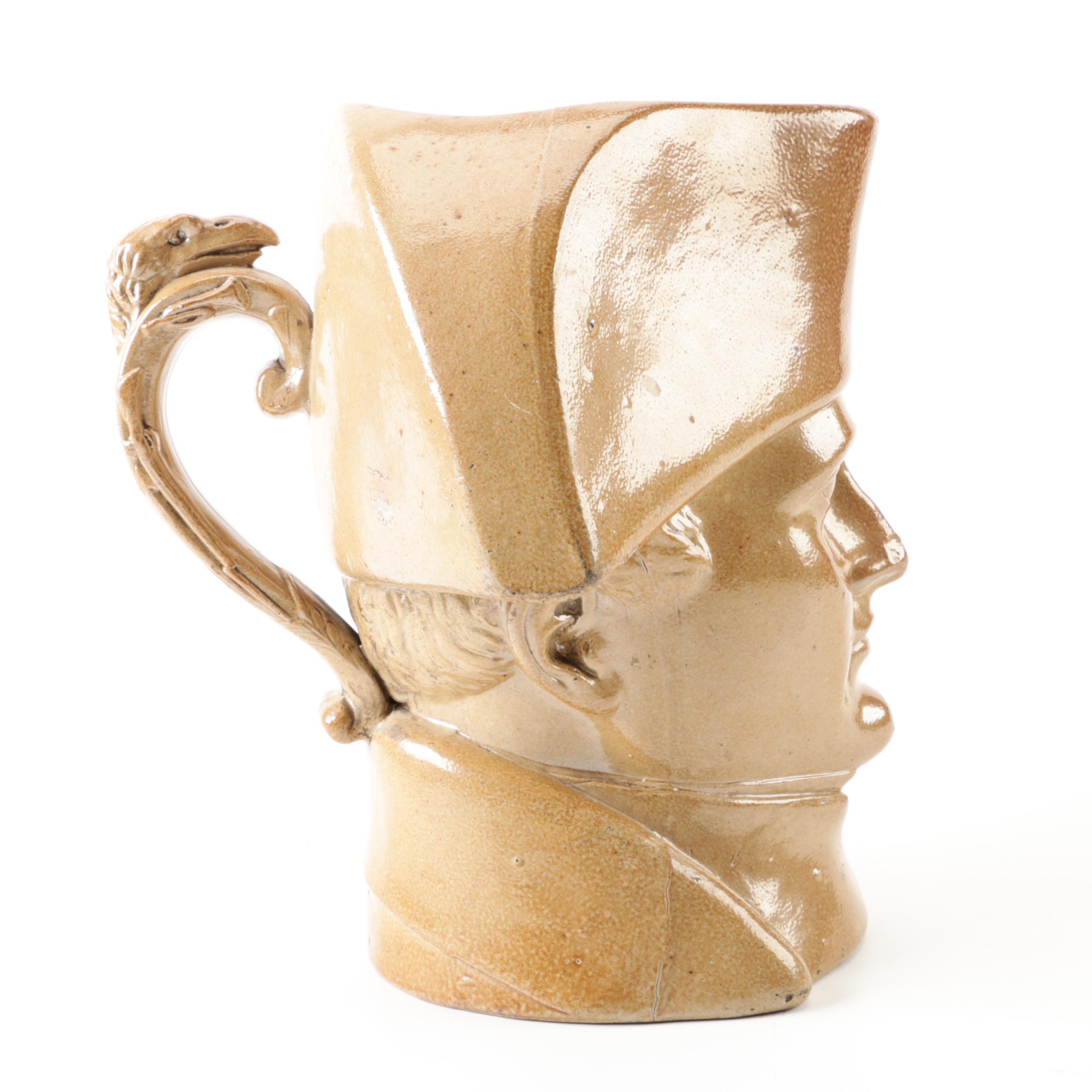 Antique Stephen Green Lambeth Pottery Napoleon Bonaparte Stoneware Character Jug