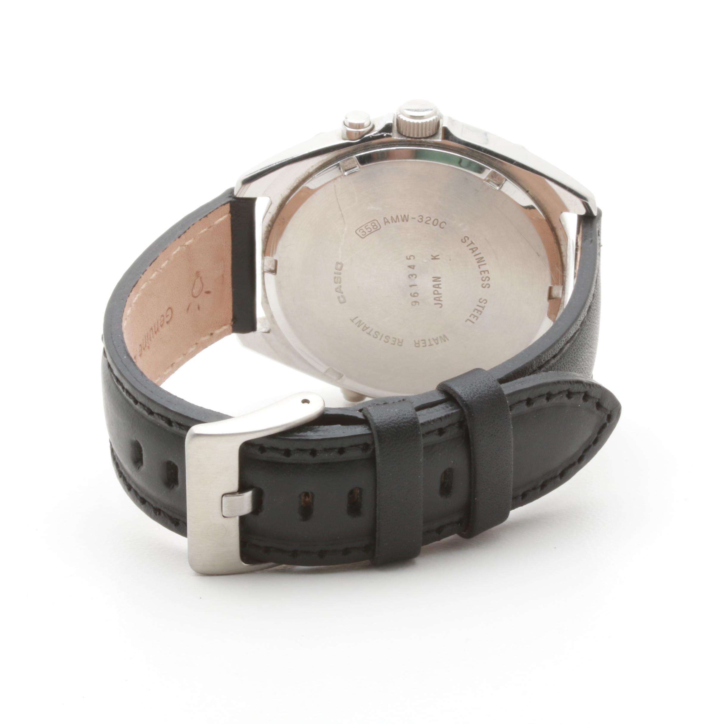 Casio Quartz Stainless Steel Digital and Analog Chronograph Watch