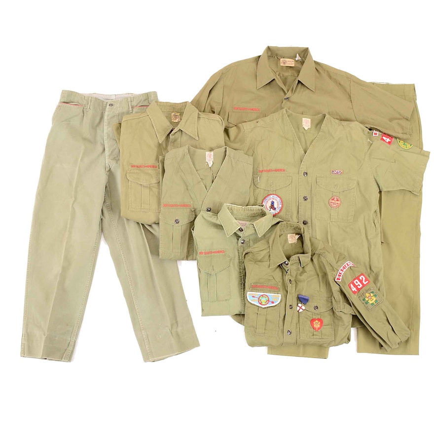 Collection of Vintage Boy Scout Uniform Parts