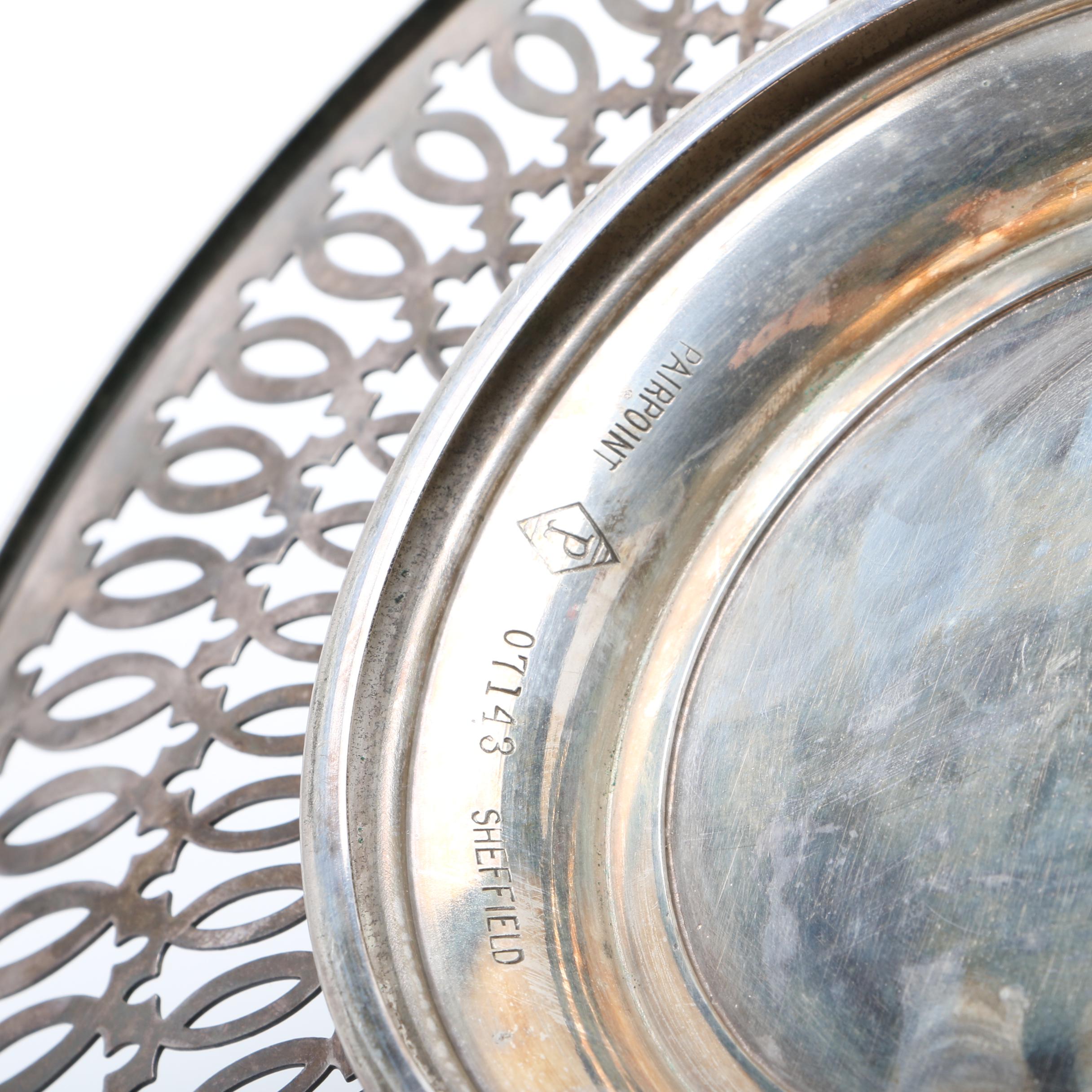 Pairpoint Silver Plate Reticulated Plates