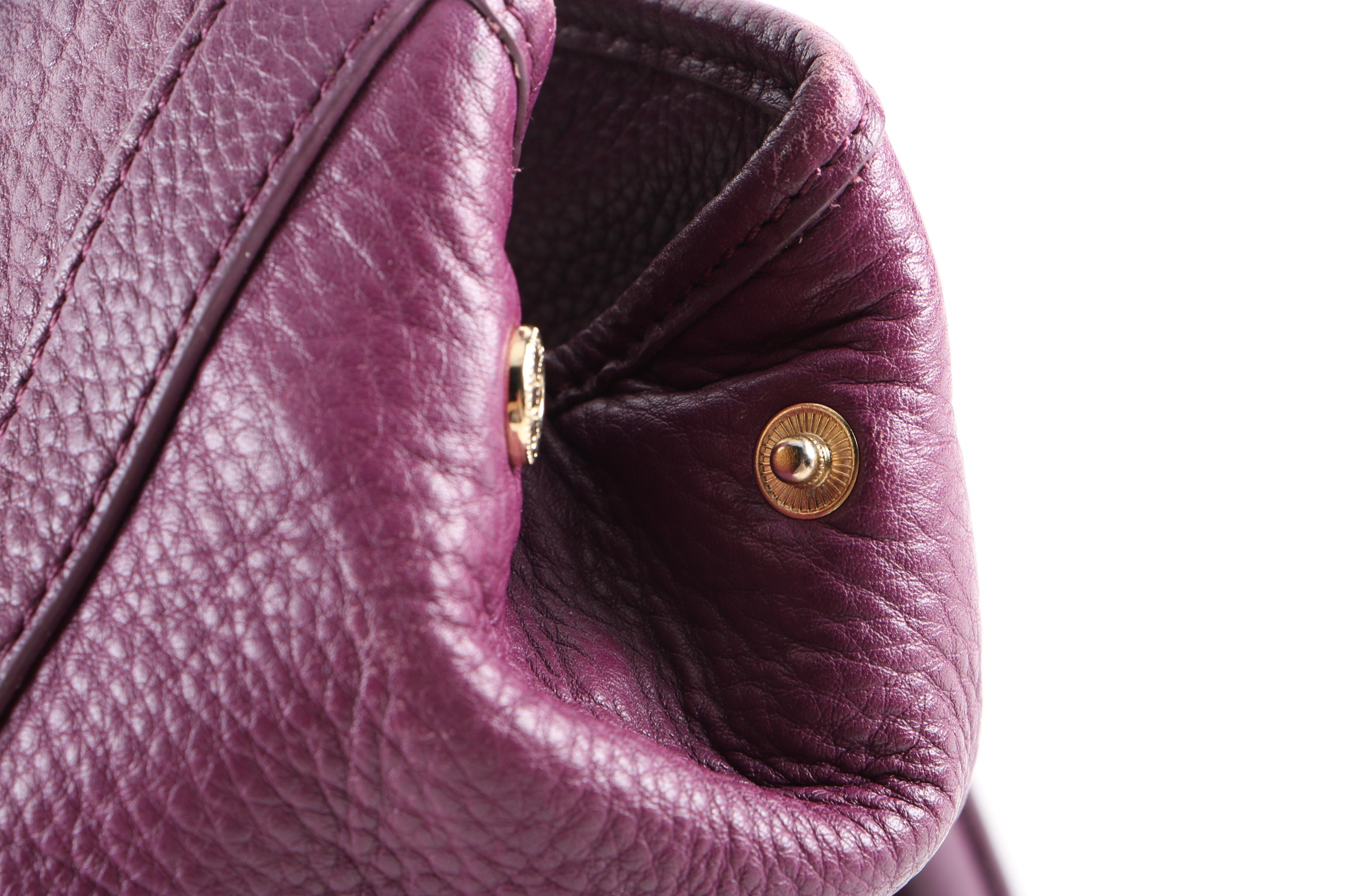 Tory Burch Purple Pebbled Leather Satchel