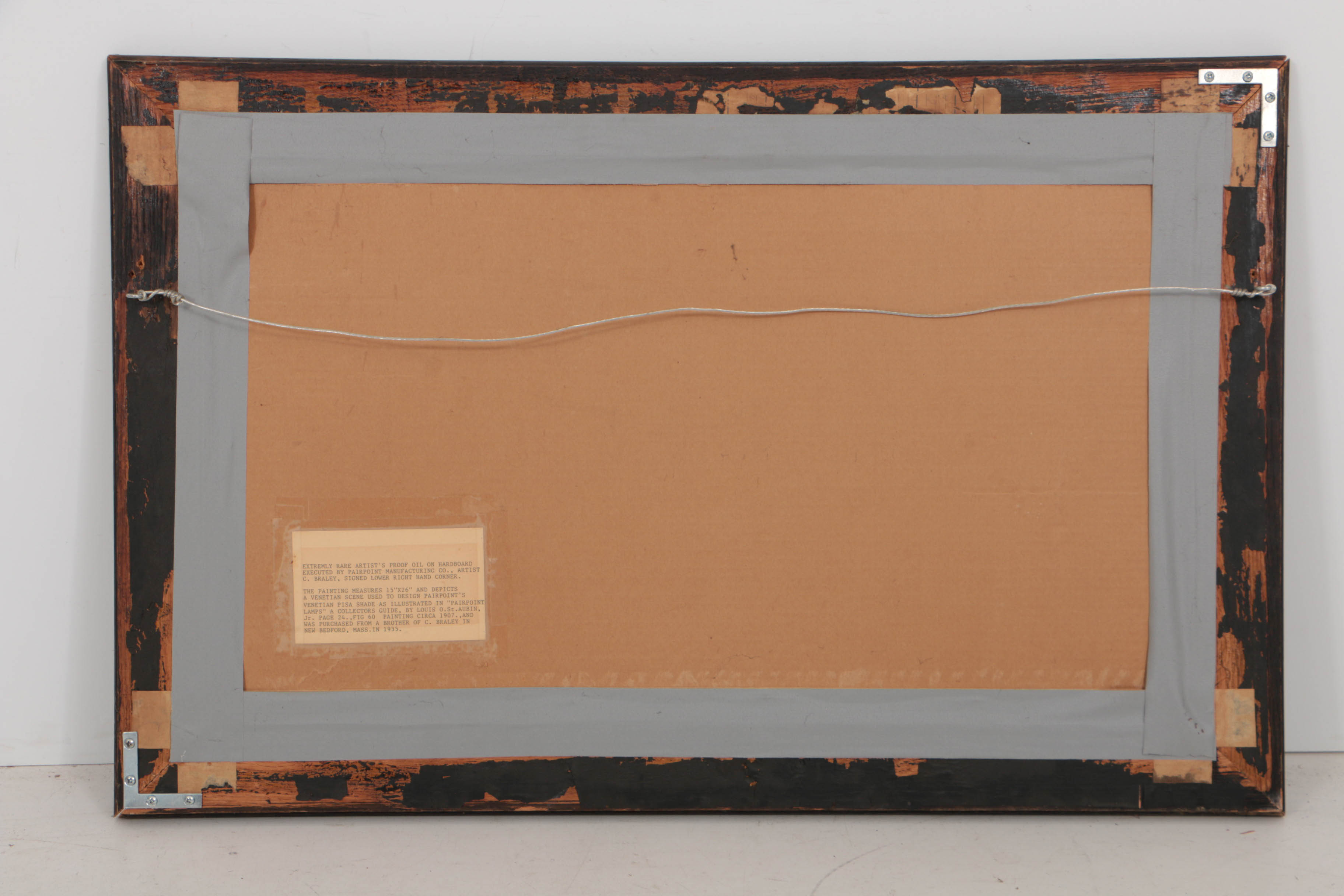 Clarence Braley Circa 1907 Oil Painting on Board Venetian Canal Scene