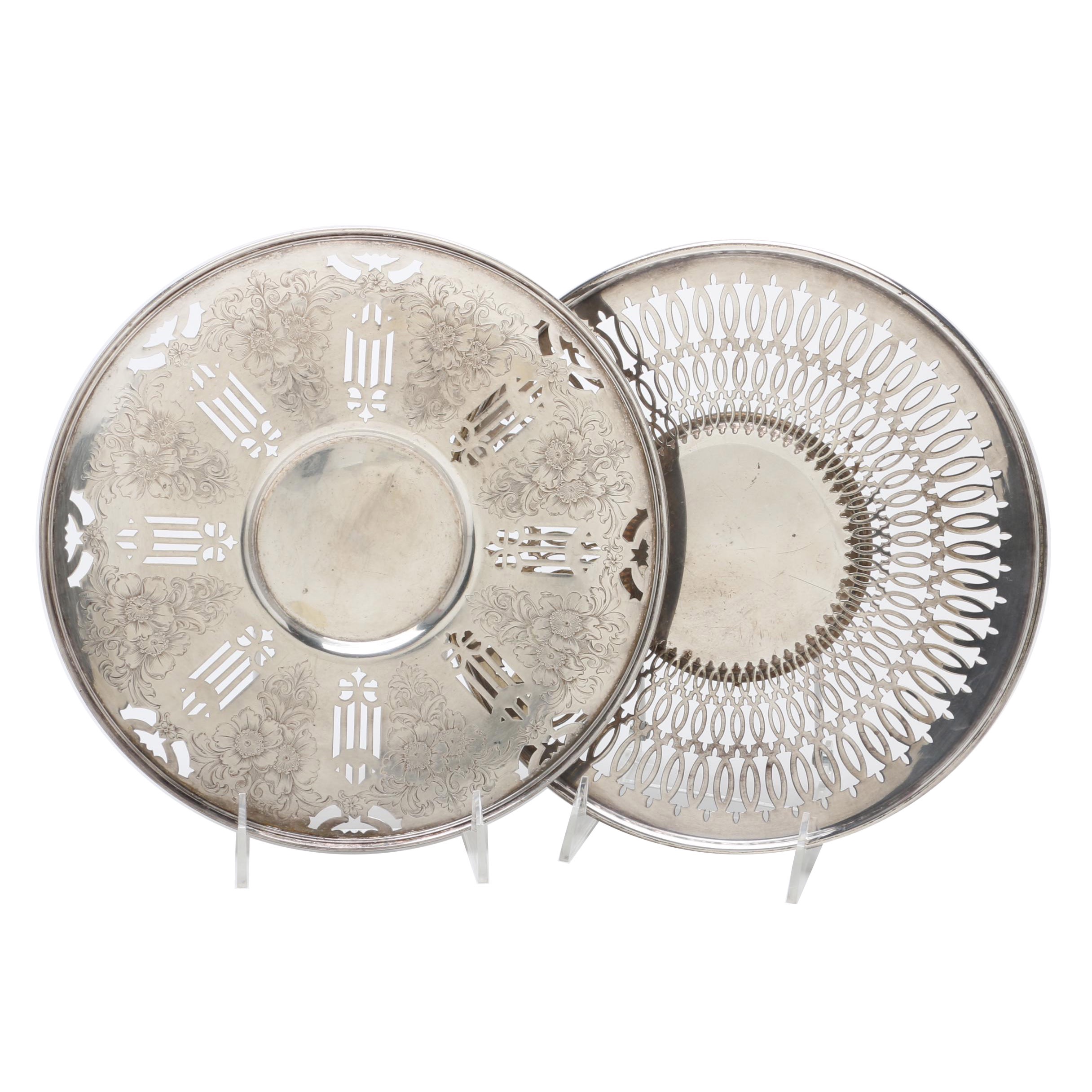 Pairpoint Silver Plate Reticulated Plates