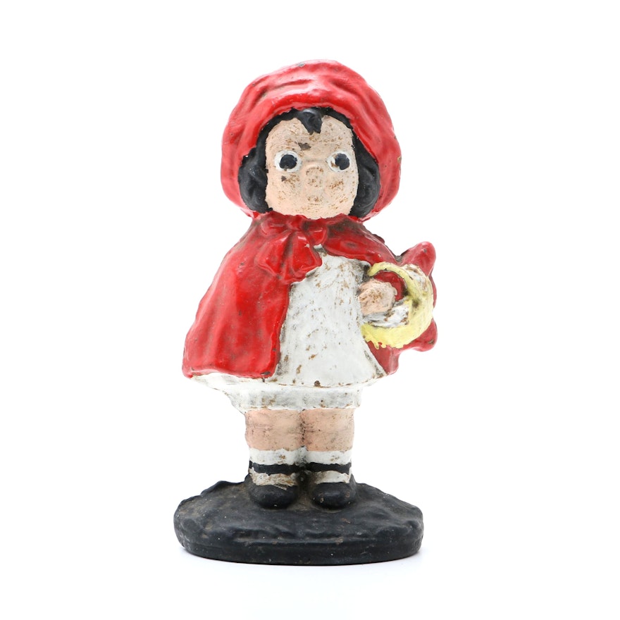 Cast-Iron Little Red Riding Hood Doorstop after Hubley