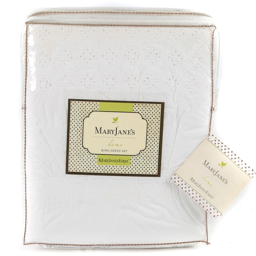 MaryJane's Home King-Size Eyelet Sheet Set