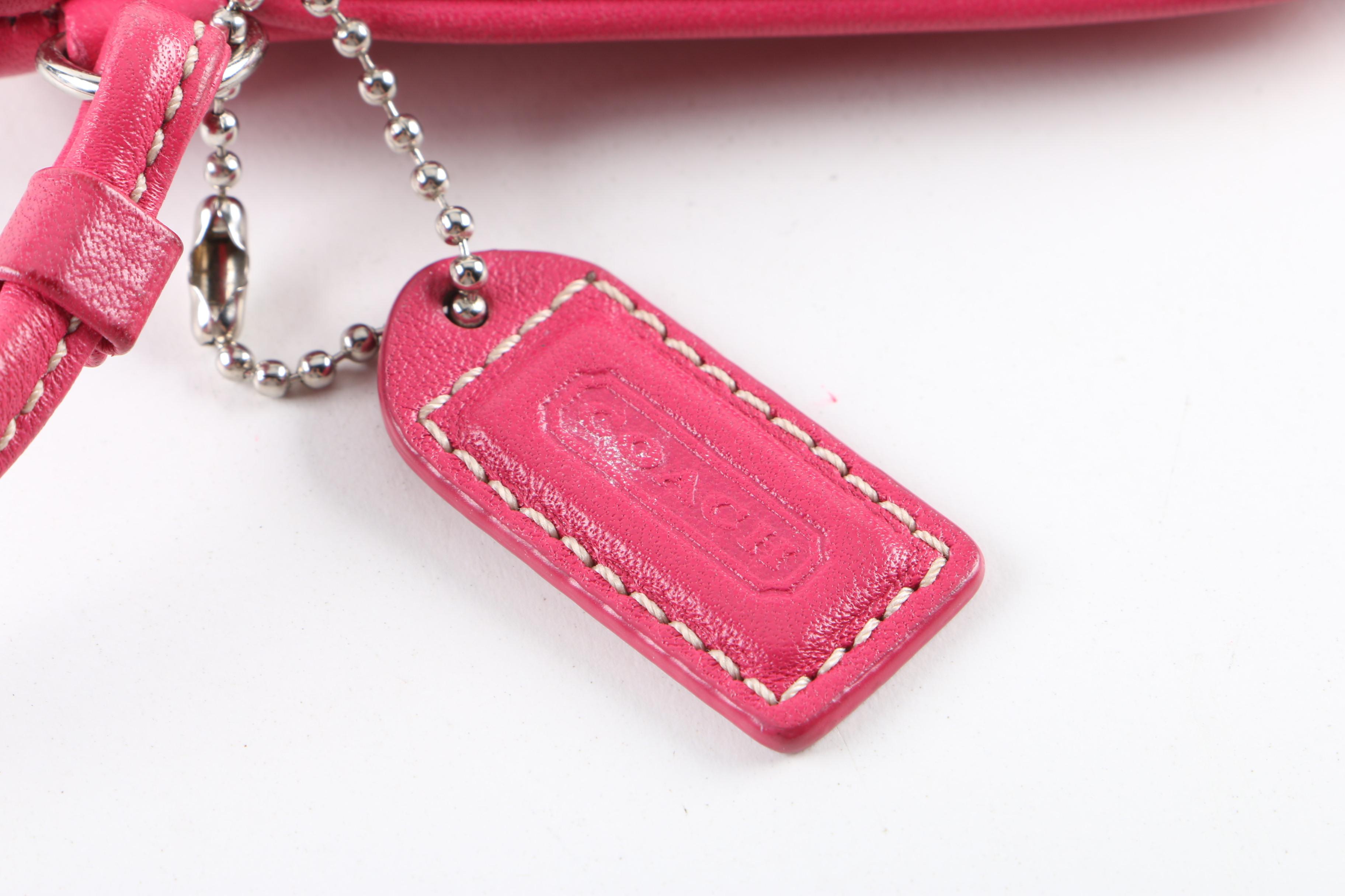 Coach Signature Canvas Clutch and Pink Leather Wristlet