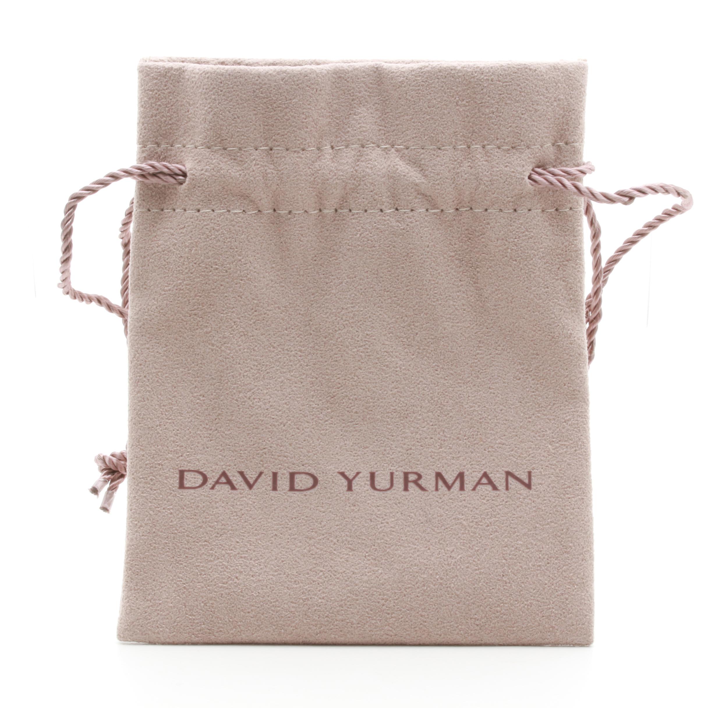 David Yurman Sterling Silver 18K Yellow Gold Cultured Pearl Gemstone Earrings