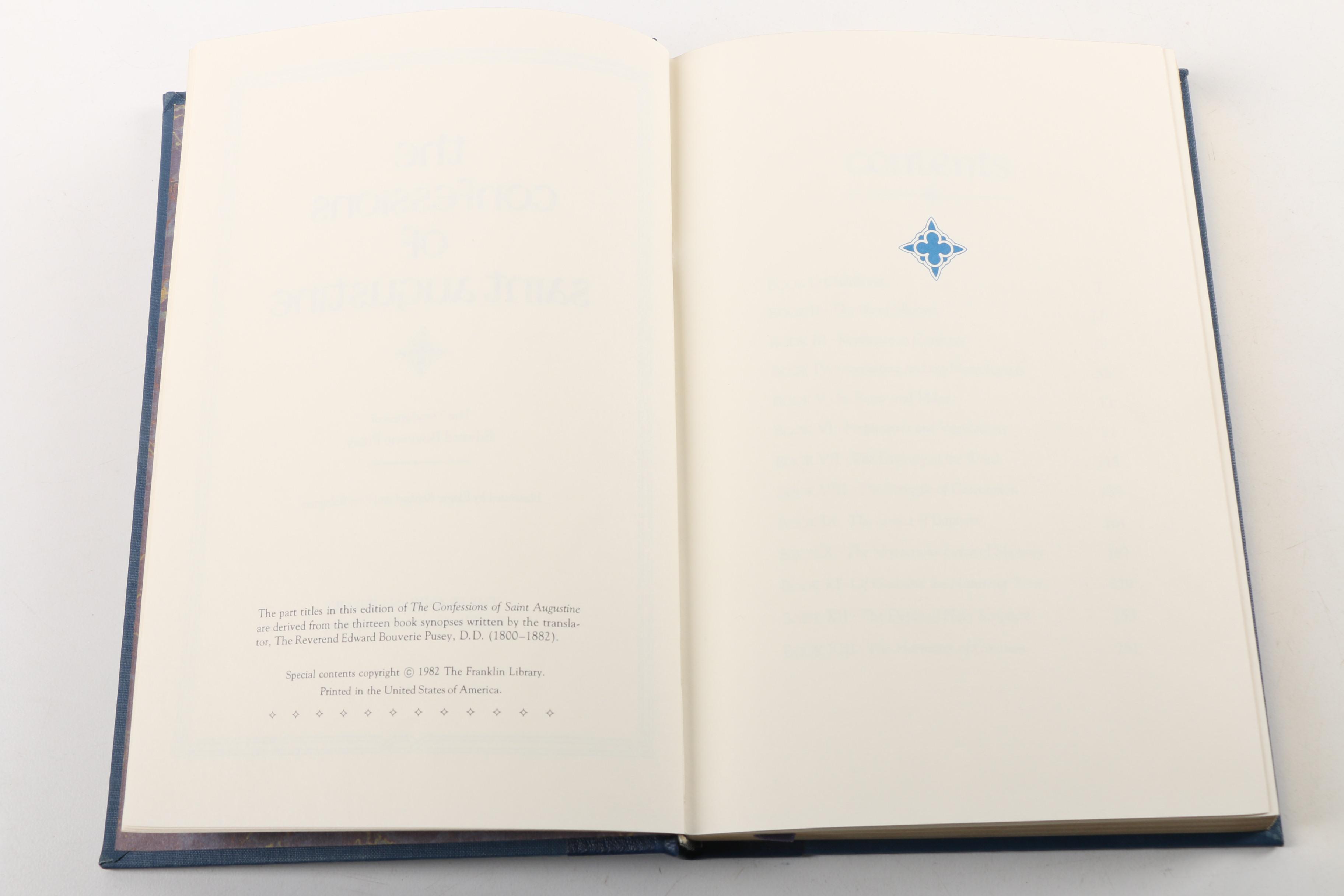 Franklin Library Books Including Keats, Eliot and Saint Augustine