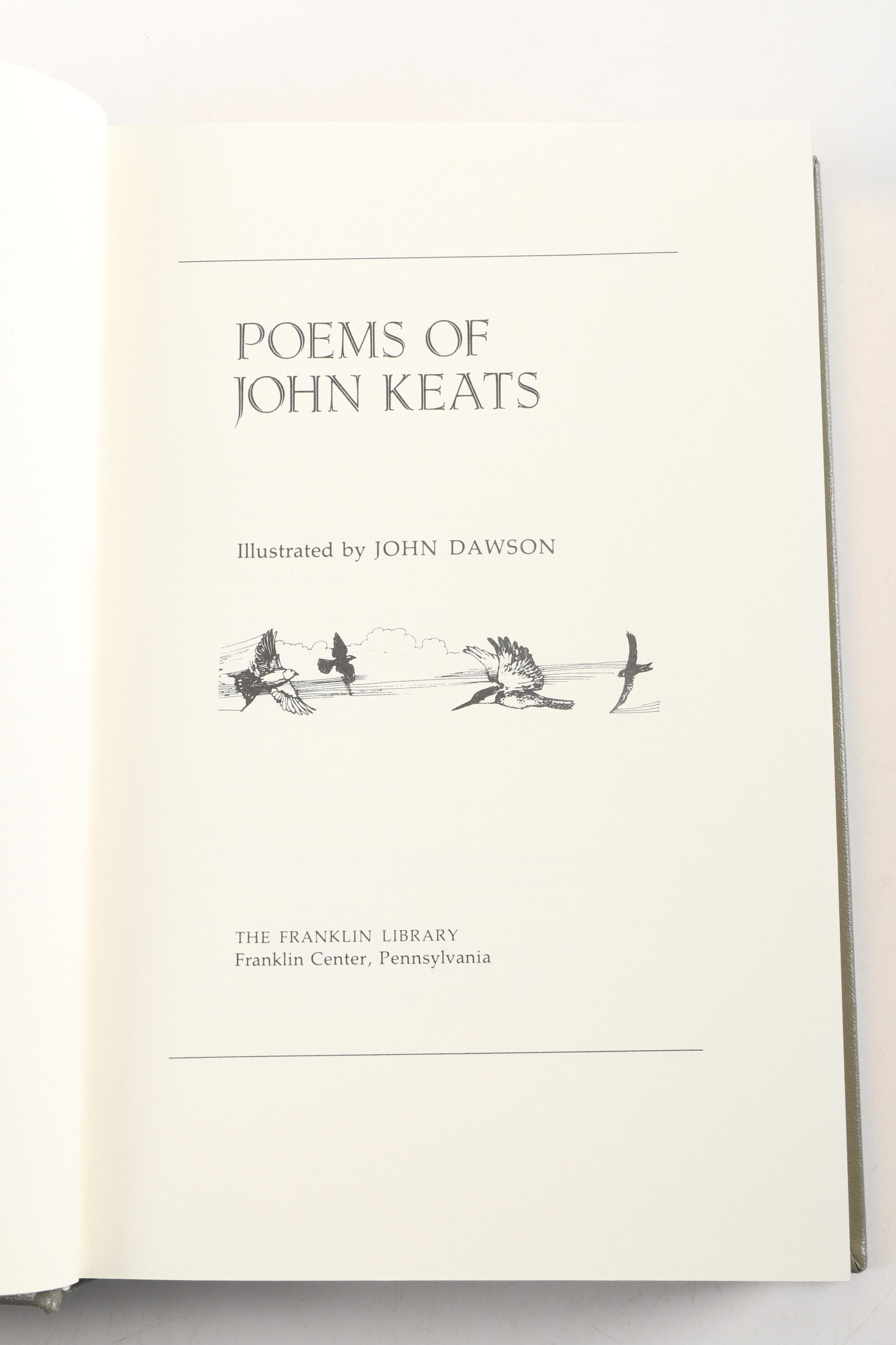 Franklin Library Books Including Keats, Eliot and Saint Augustine