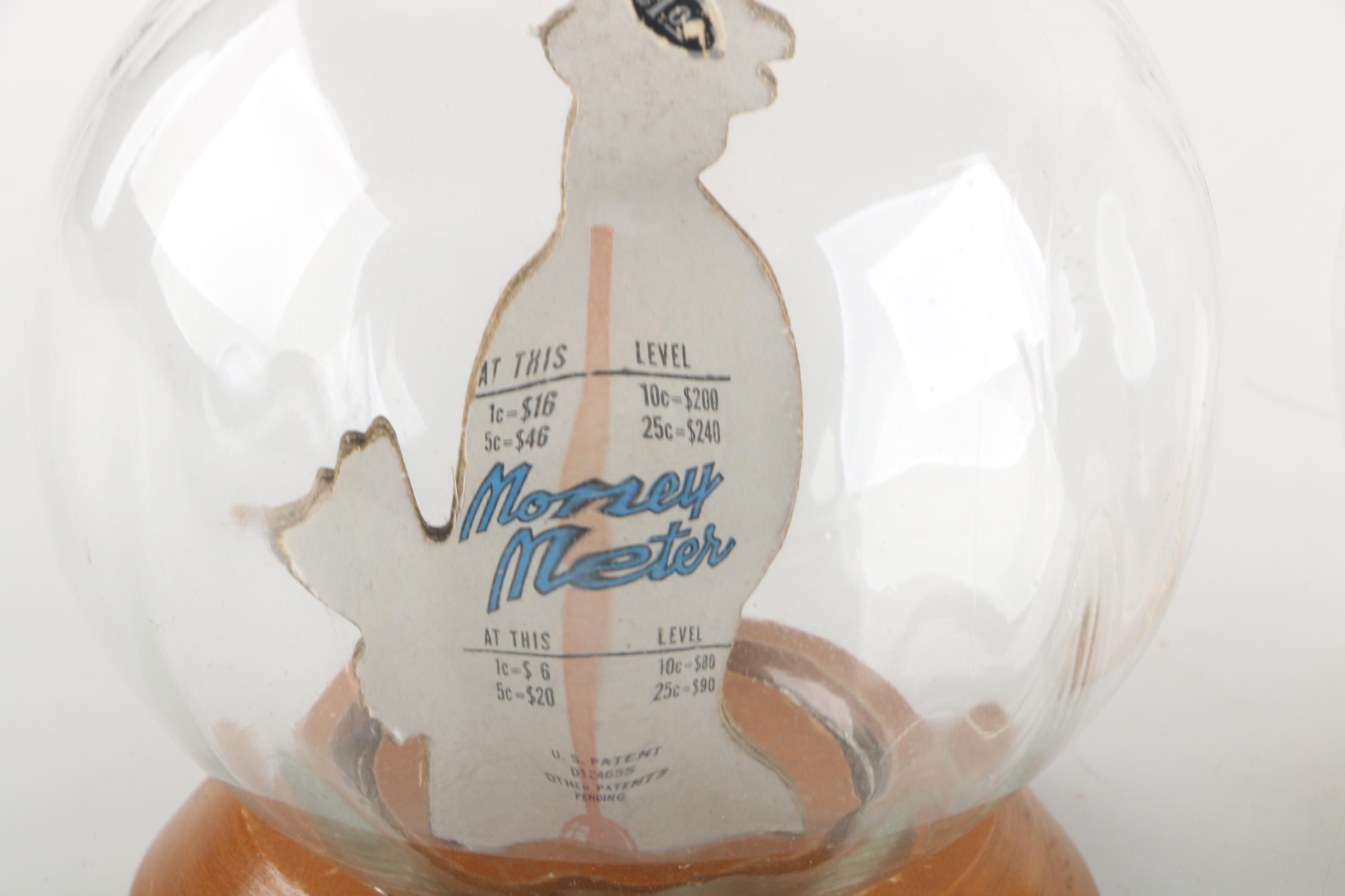 Circa 1940s Vintage "Save For The Kids" and "Chicken Feed" Glass Bubble Banks