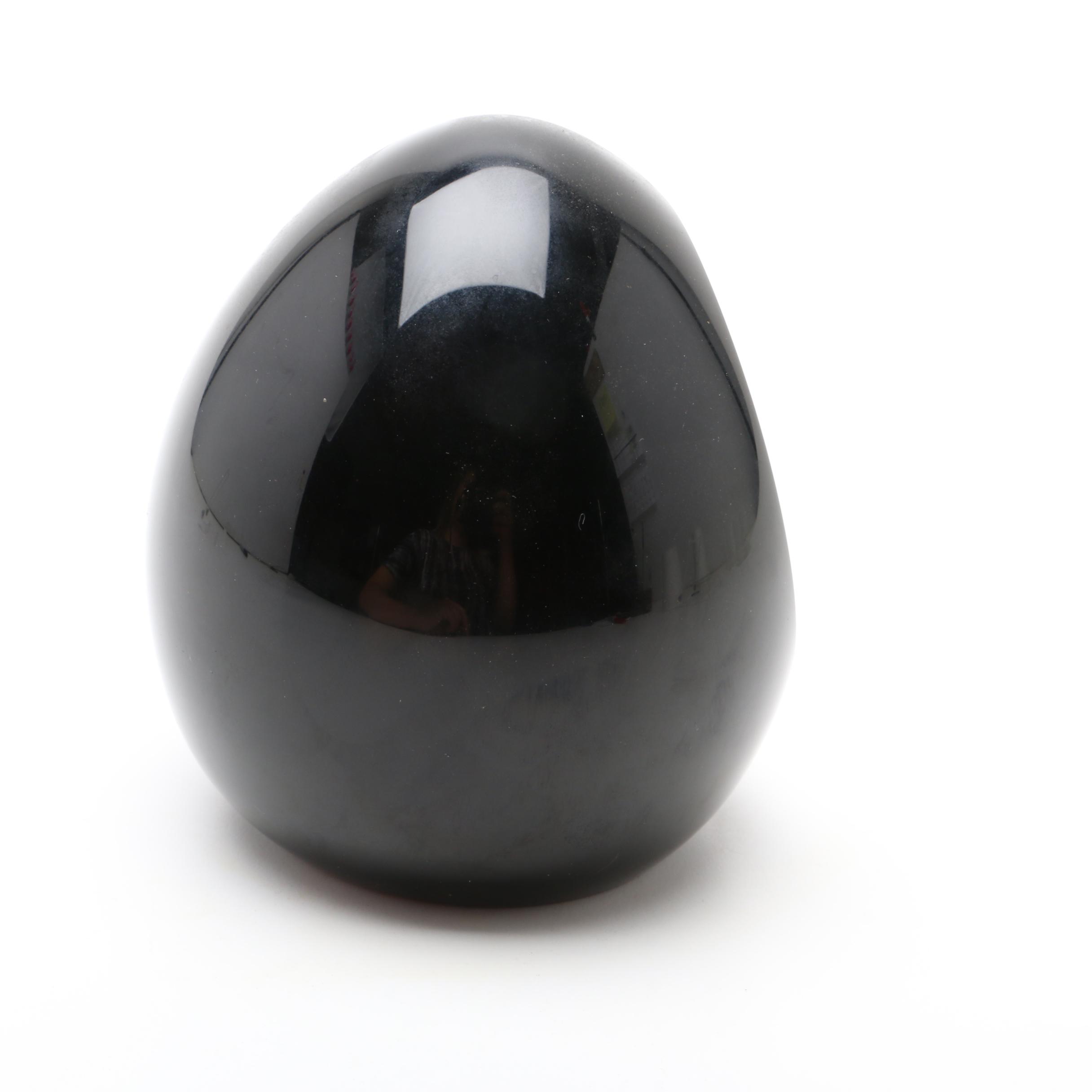 Stuart Abelman Art Glass Paperweight With Fish, 1988